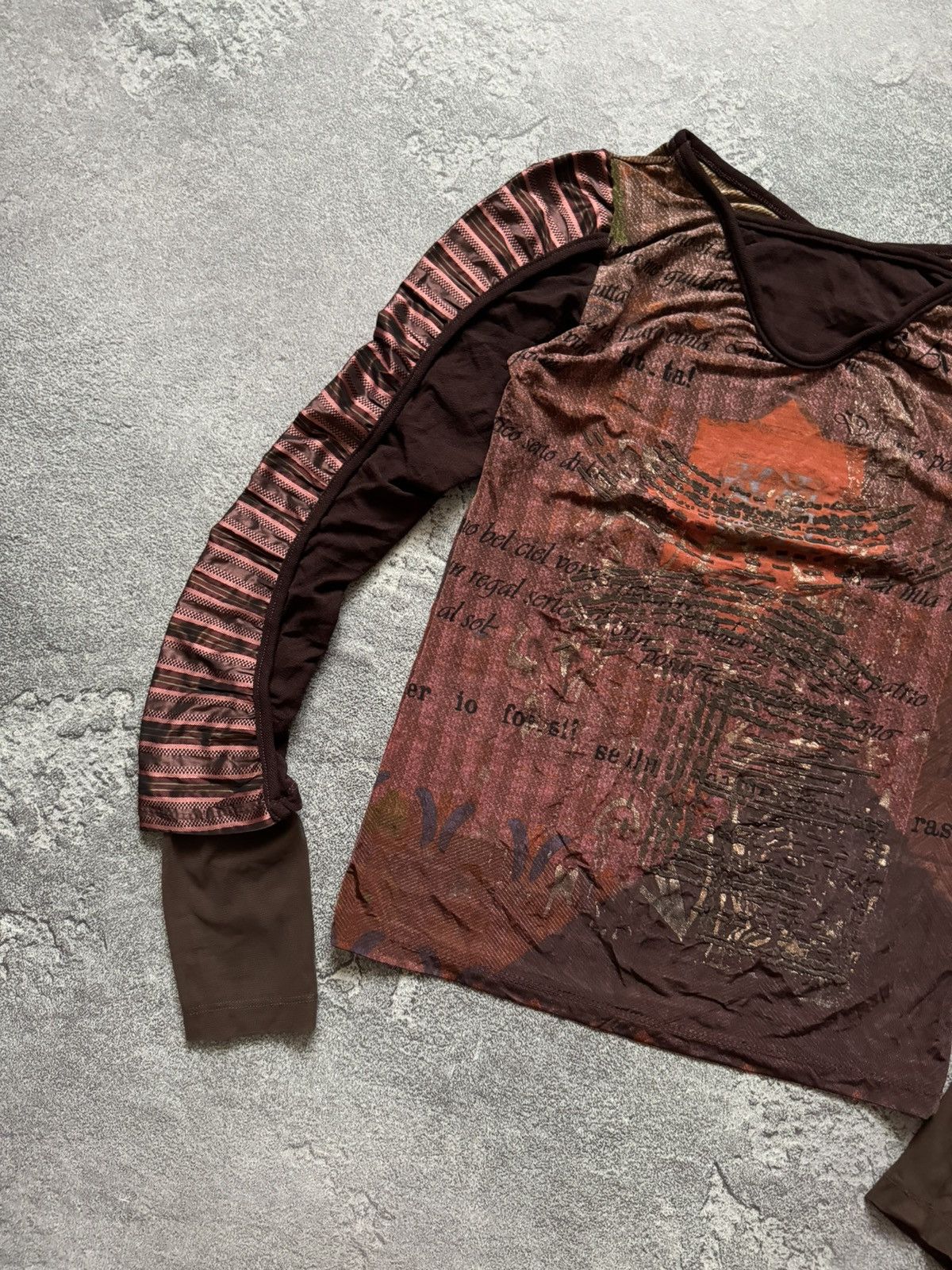 Jean Paul Gaultier × Vintage Save the queen all printed top long sleeve mesh blouse shirt Size M / US 6-8 / IT 42-44 - 6 Thumbnail