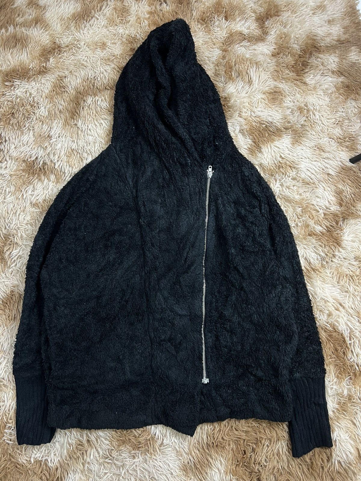 Japanese Brand JEANASIS Tokyo Asymmetrical Multi-Zip Sherpa Hoodie Size ONE SIZE - 1 Thumbnail