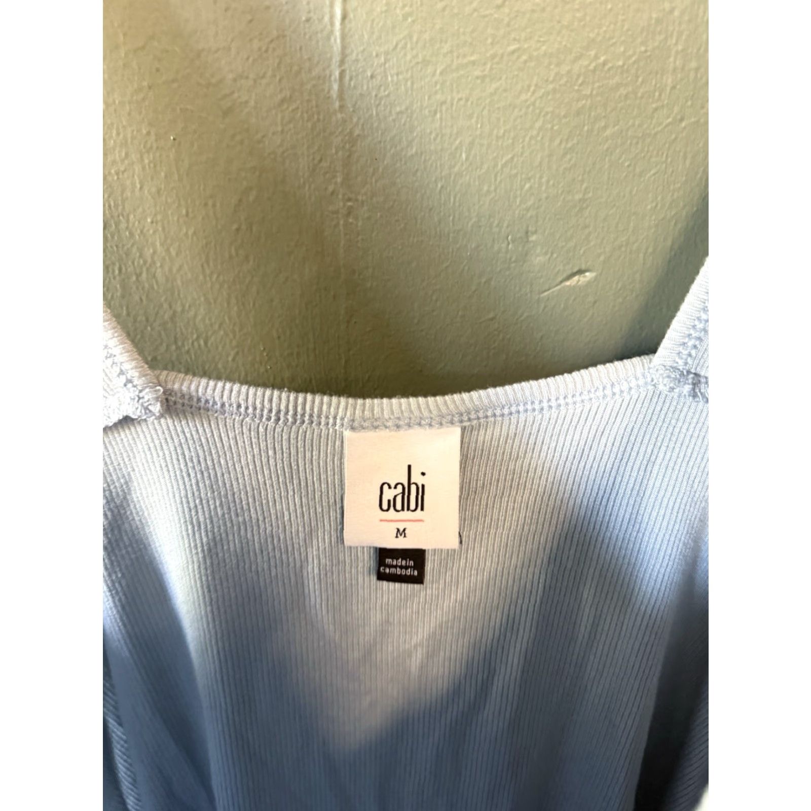 Vintage Cabi Womens Blue Sleeveless Ribbed Tank Top Size Medium Size M / US 6-8 / IT 42-44 - 3 Thumbnail