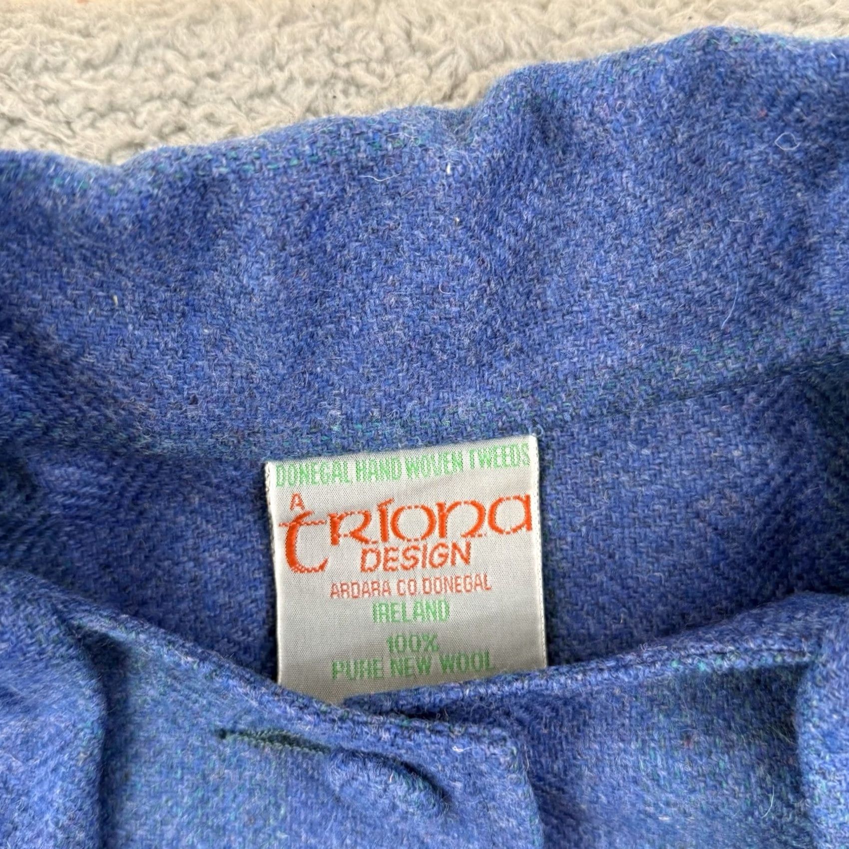 Vintage VINTAGE Triona Design Shawl Women’s One Size Blue Tweed Wool Cape Wrap Ireland Size ONE SIZE - 6 Thumbnail
