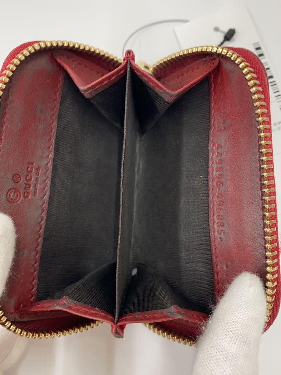 Gucci Gucci Leather Monogram Coin Case Red Size ONE SIZE - 4 Thumbnail
