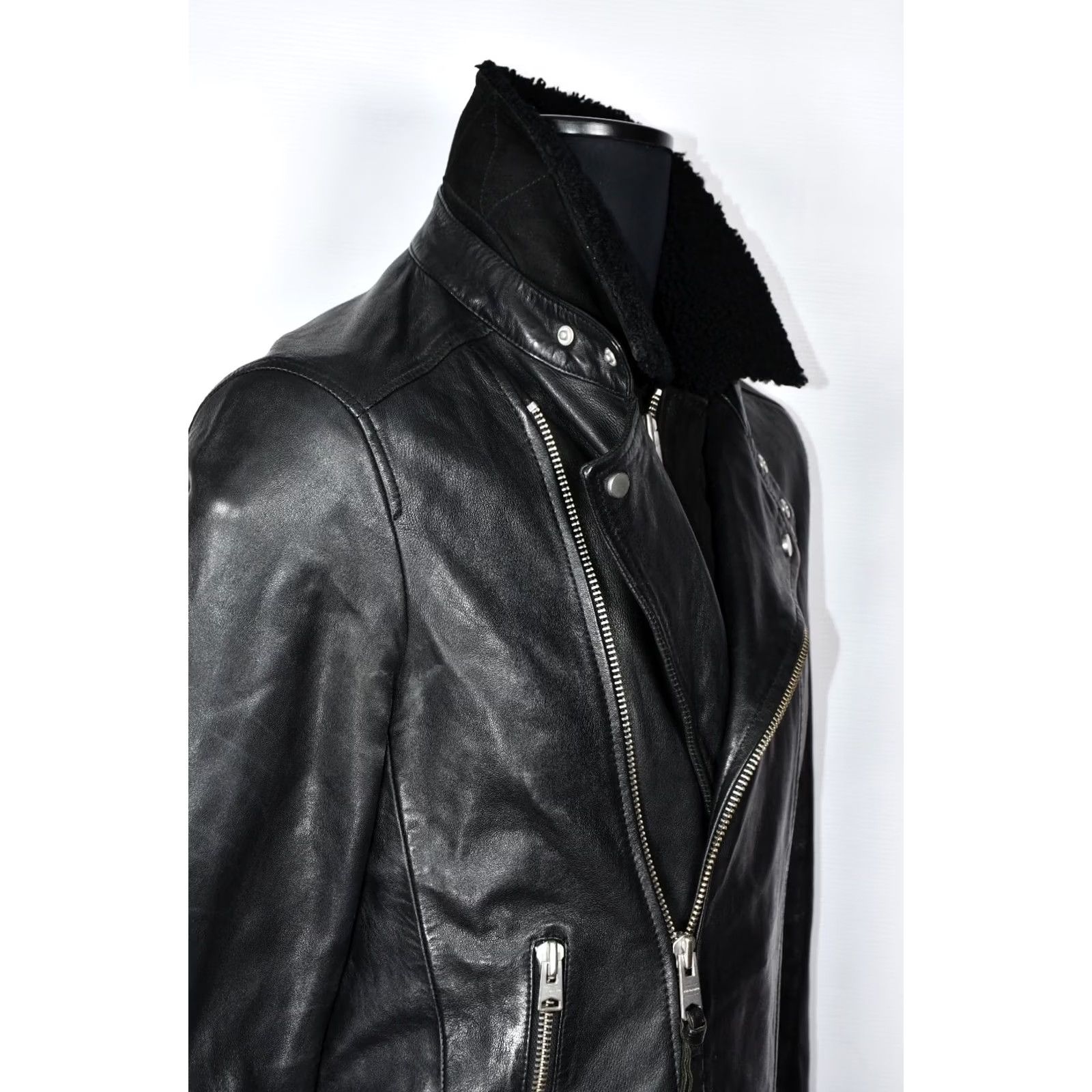 Allsaints AllSaints Prospect Leather Biker Jacket Black M Mens Jacket Leather Streetwear Front Zip Zipper Casual 90s Event Vintage: No Size US M / EU 48-50 / 2 - 3 Thumbnail