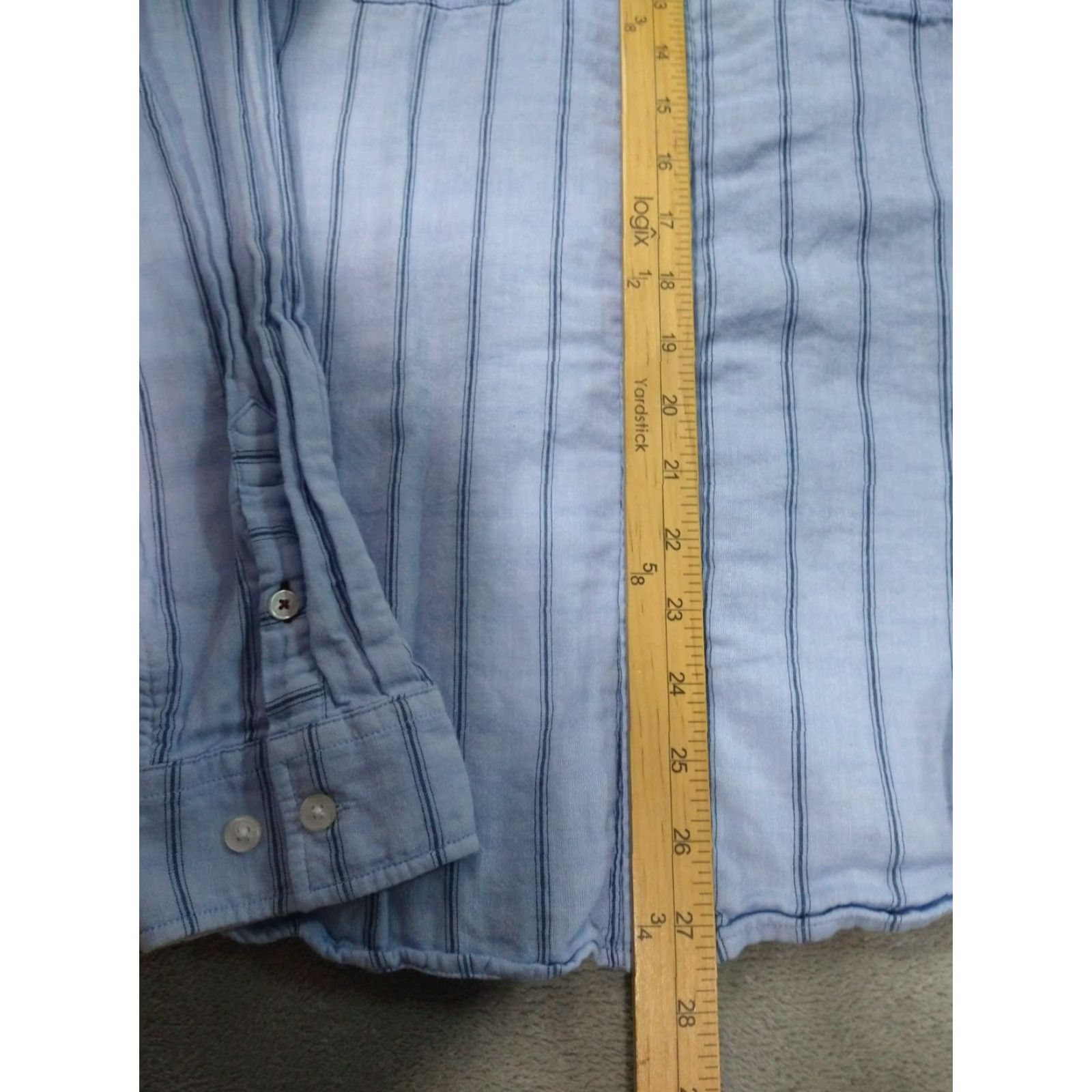 Carbon2Cobalt Carbon 2 Cobalt Shirt Mens M Blue Striped Flannel Long Sleeve Button Up Size US M / EU 48-50 / 2 - 4 Thumbnail