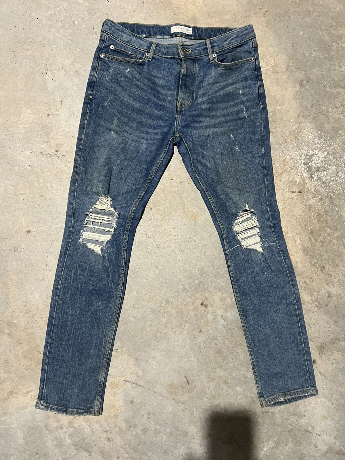 Topman Topman Stretch Skinny Jeans Size US 34 / EU 50 - 2 Thumbnail
