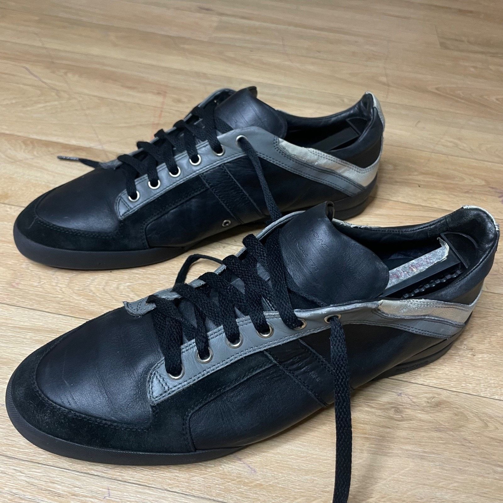 Christian Dior Homme Sneakers Men's Low TOP Black Leather