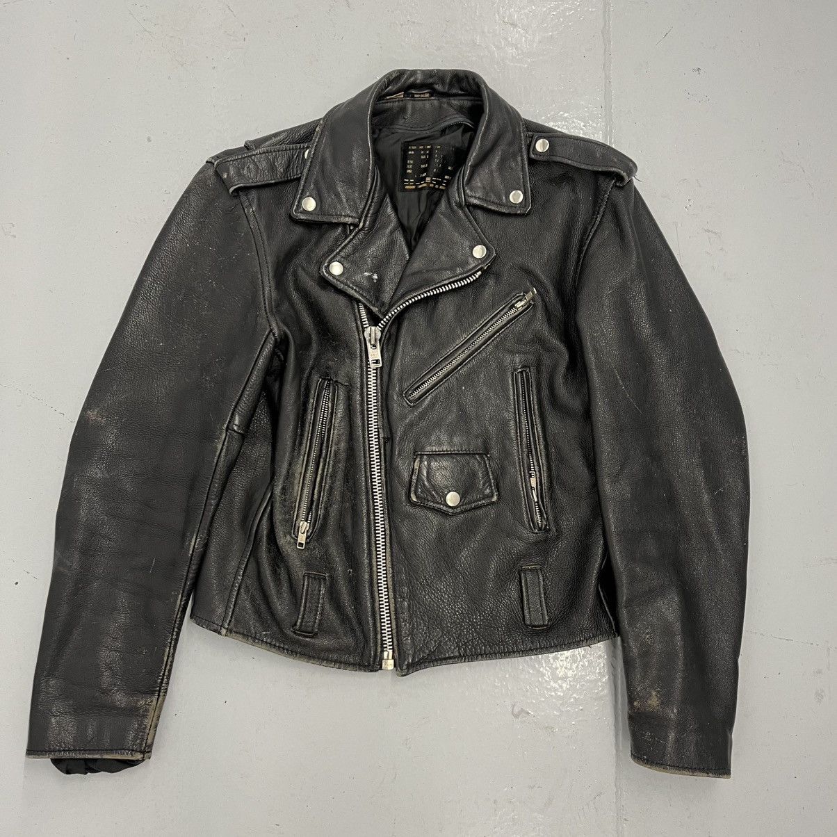 Vintage 80s Black Motorcycle Grunge Leather Jacket
