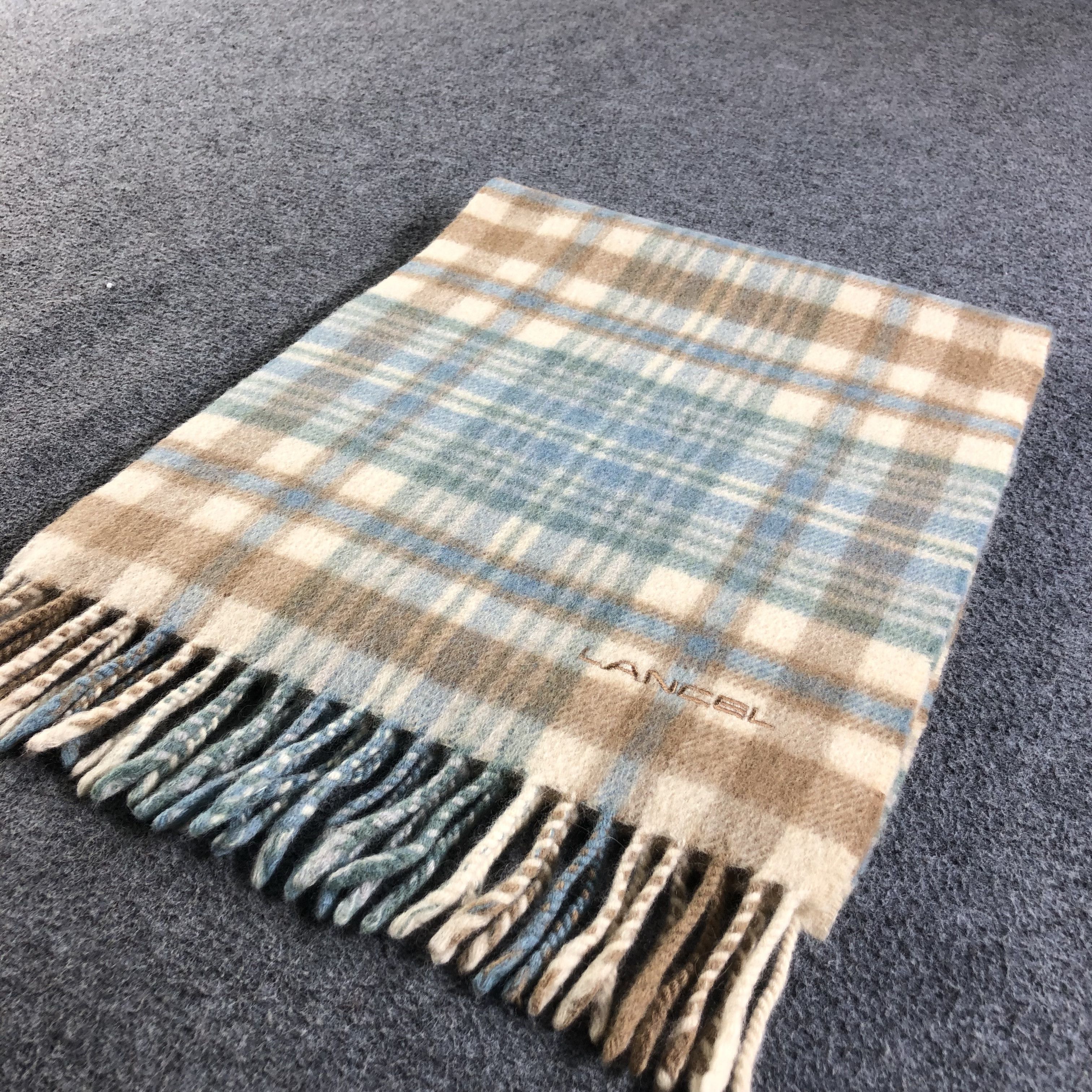 Lancel Lancel Tartan Wool Scarf Muffler Neckwear V2491 Size ONE SIZE - 3 Thumbnail