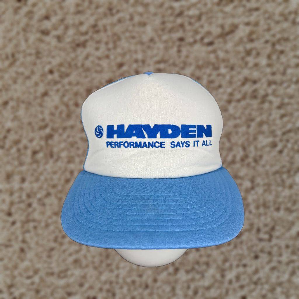 Vintage San Sun Hayden Performance Hat Cap Snap Back Adult One Size Blue Trucker Cotton Blend Car Tune Up Size ONE SIZE - 1 Thumbnail