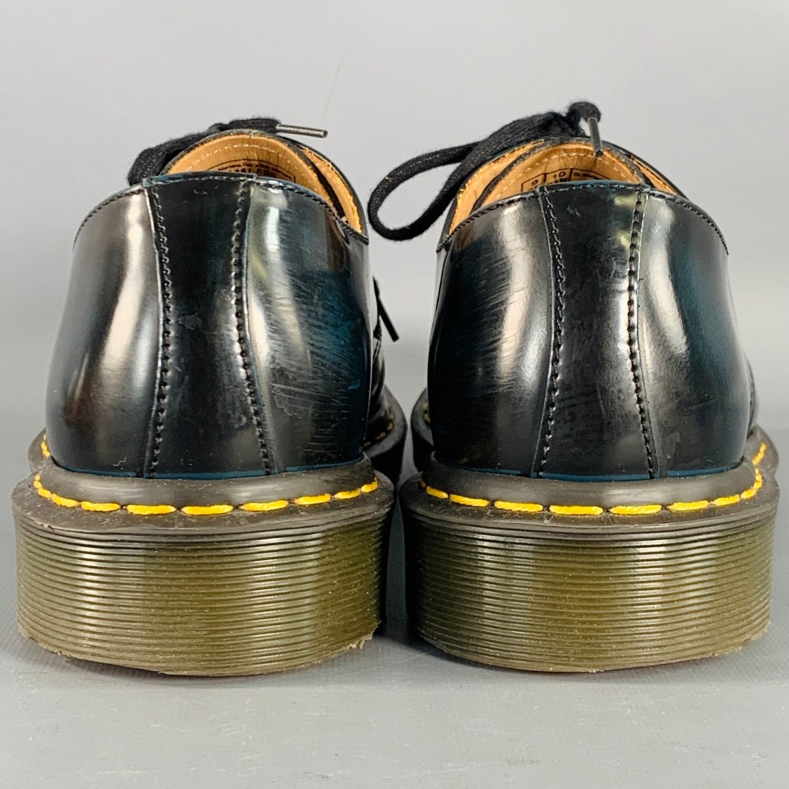 Dr. Martens DOC MARTENS Navy Patent Leather Derby Lace-Up Shoes Size US 10 / EU 43 - 3 Thumbnail