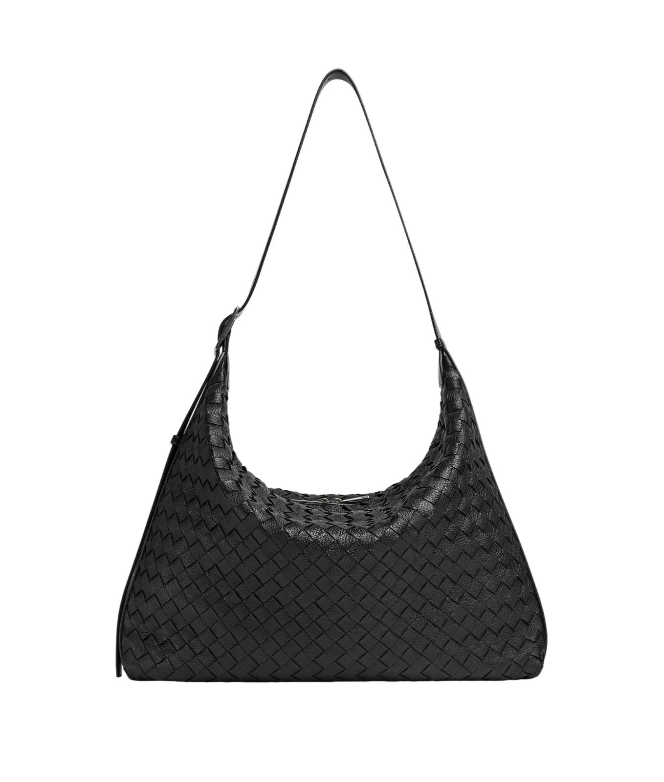 BOTTEGA VENETA Traveler Black Intrecciato Hobo