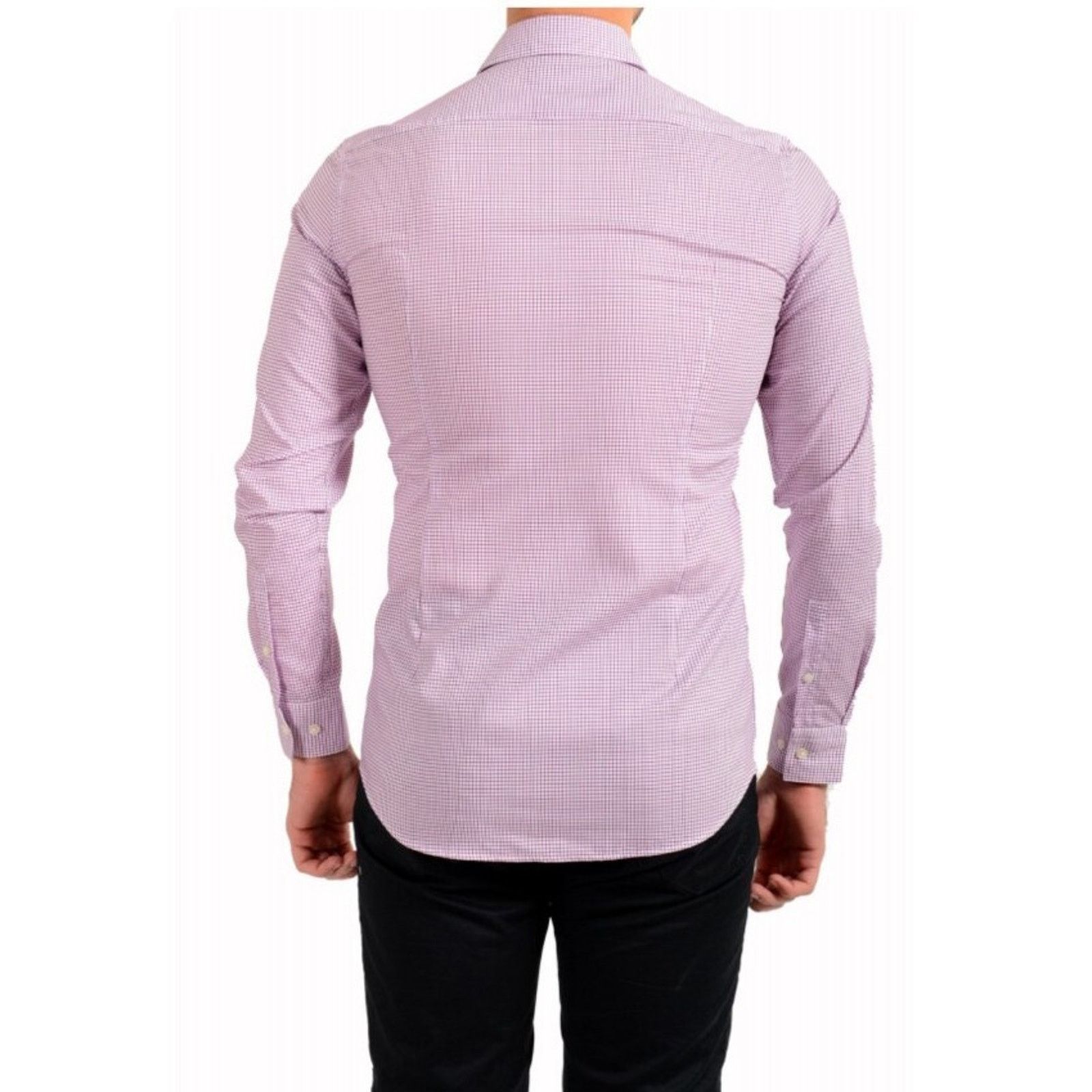 Hugo Boss Hugo Boss "Isko" Slim Plaid Long Shirt Pink Size XL A000778 Size US XL / EU 56 / 4 - 2 Thumbnail