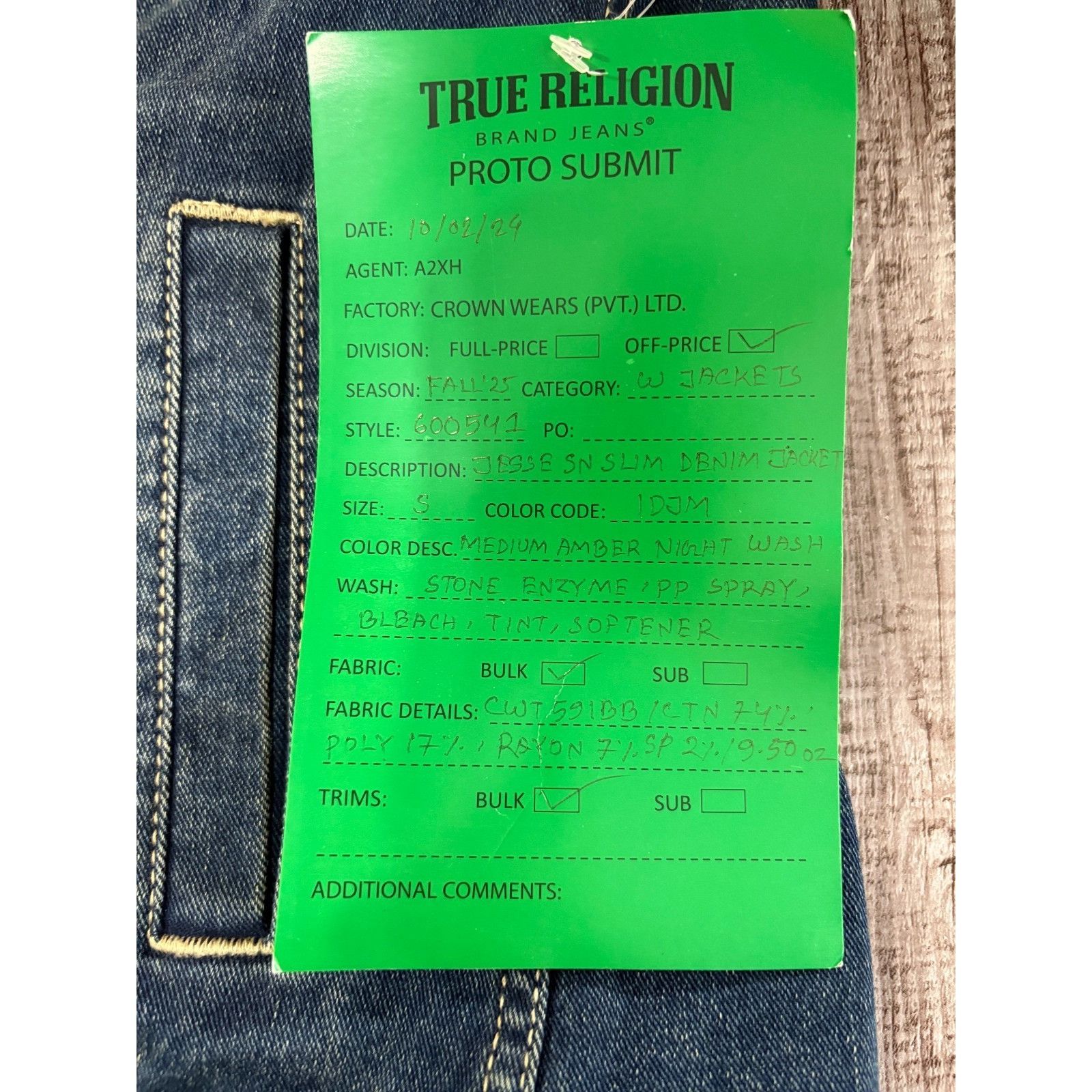 True Religion True Religion Jesse SN Slim Denim Jacket size S color blue N Size S / US 4 / IT 40 - 3 Thumbnail