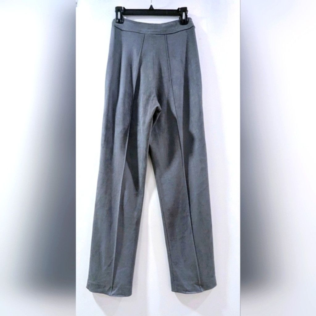 Giorgio Armani Giorgio Armani Gray High Waisted Tie Front Vegan Suede Pants Size 42" / US 20 - 2 Thumbnail