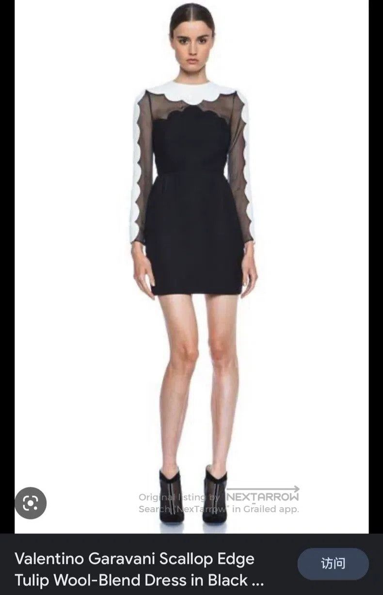 Valentino Valentino Classic black and white wool and silk dress Size M / US 6-8 / IT 42-44 - 9 Thumbnail