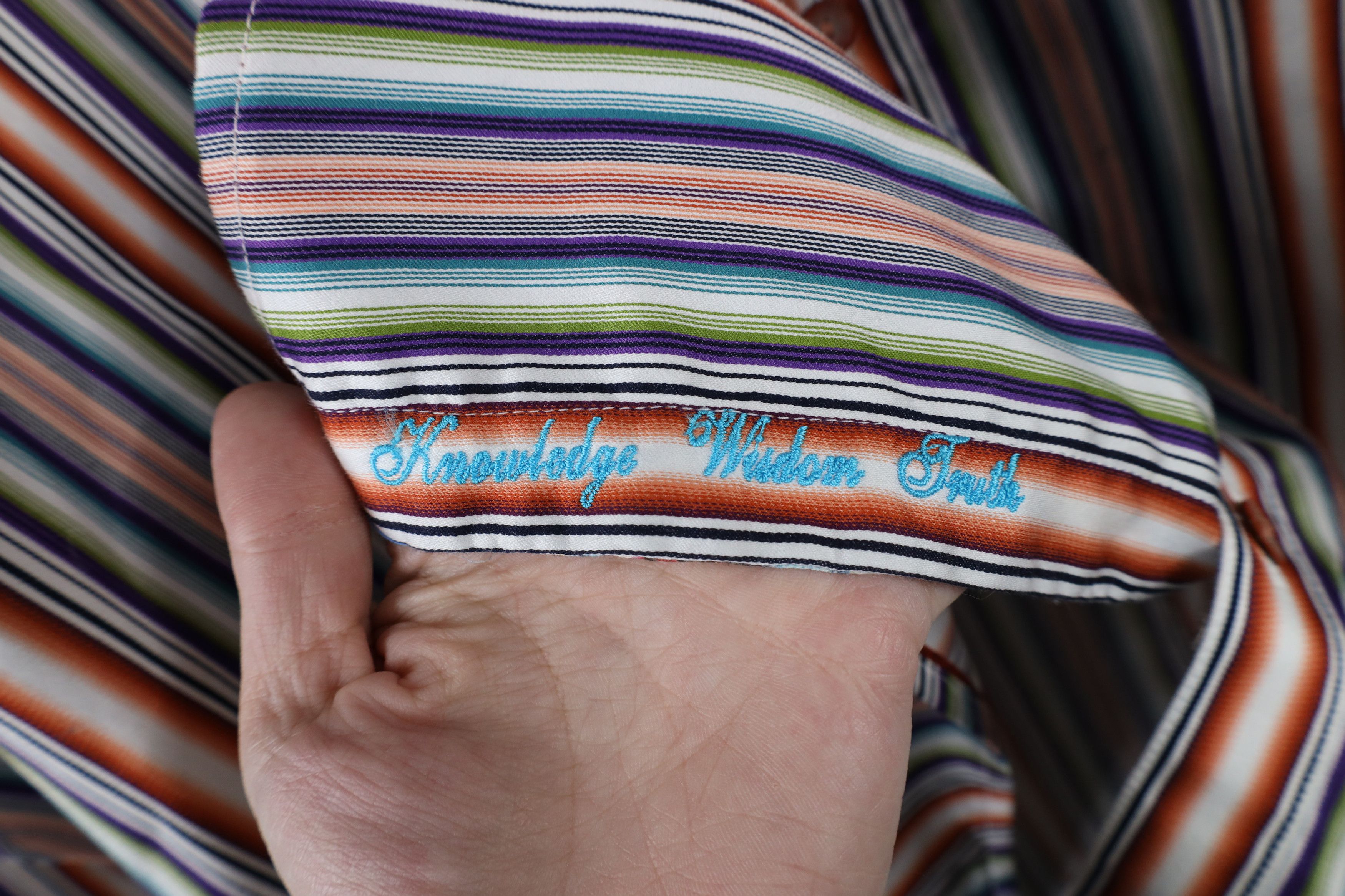 Robert Graham × Vintage Robert Graham Tailored Rainbow Flip Cuff Button Shirt Size US XXL / EU 58 / 5 - 8 Thumbnail