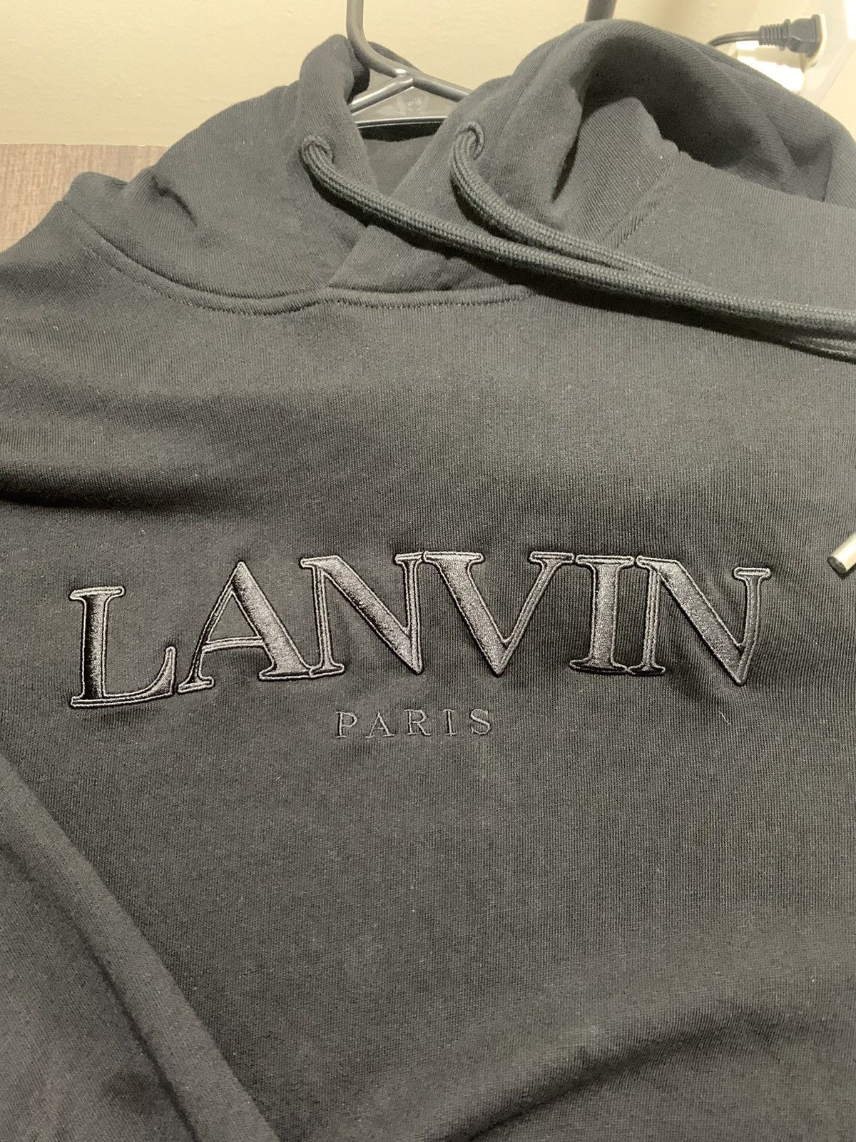 Lanvin Lanvin Logo Embroidered Drawstring Hoodie Size US XS / EU 42 / 0 - 2 Thumbnail