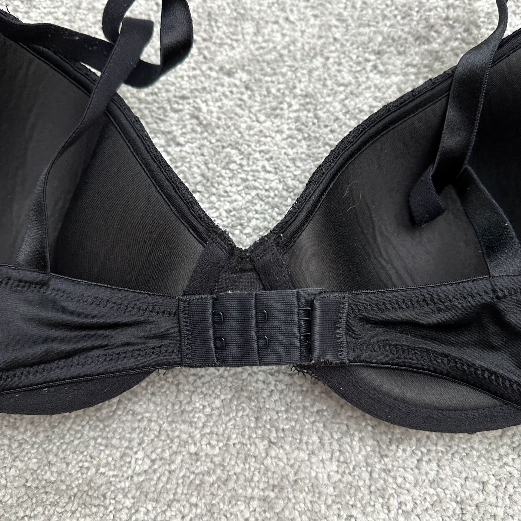 Vintage Maidenform Push Up Bra Women 38C Black Striped Lace Adjustable Strap 09415 Adult Regular Size 38C Womens Size ONE SIZE - 7 Thumbnail