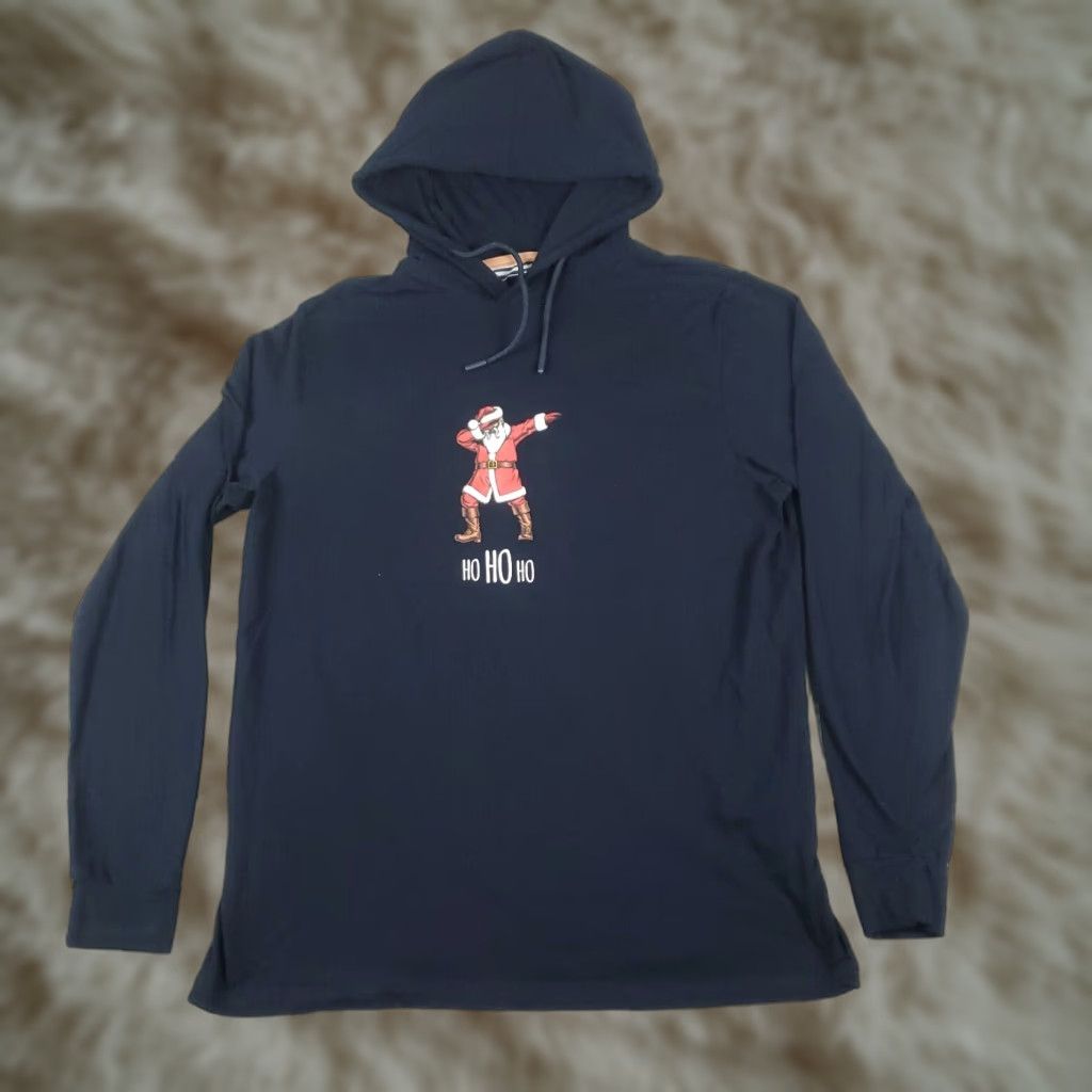 Denime Denim & Flower Ricky Singh Santa Claus Pullover Hoodie Large Navy Blue Unisex Activewear Size US L / EU 52-54 / 3 - 1 Thumbnail