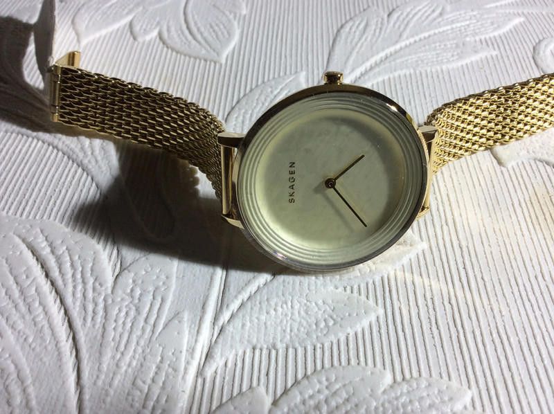 Skagen Skagen Gold dial gold mesh stainless steel watch Size ONE SIZE - 6 Thumbnail