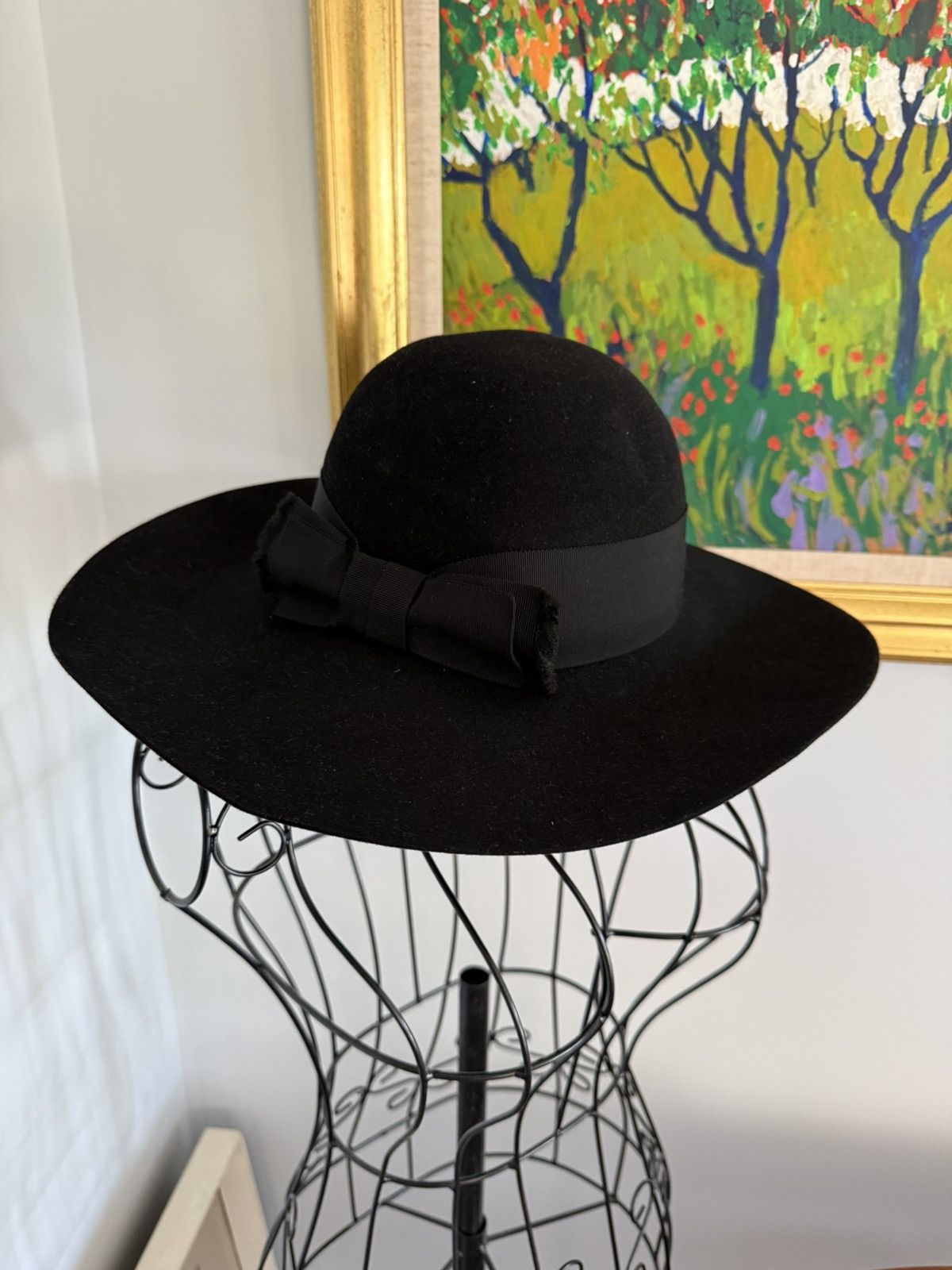 Saint Laurent Paris SS13 Saint Laurent black bow fedora hat Hedi Slimane 58 Size ONE SIZE - 6 Thumbnail