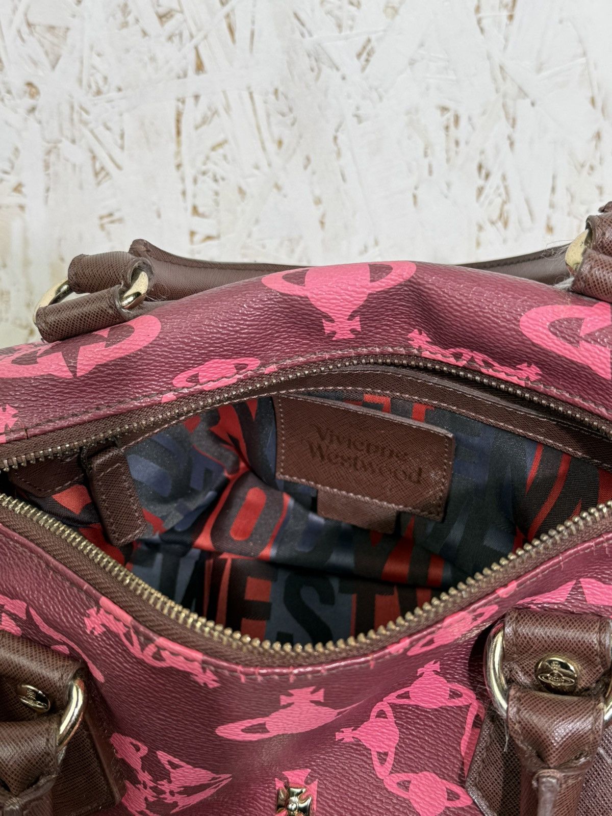 Vivienne Westwood Vivienne Westwood Orb Logo Allover Mini Handle Bag Size ONE SIZE - 11 Thumbnail