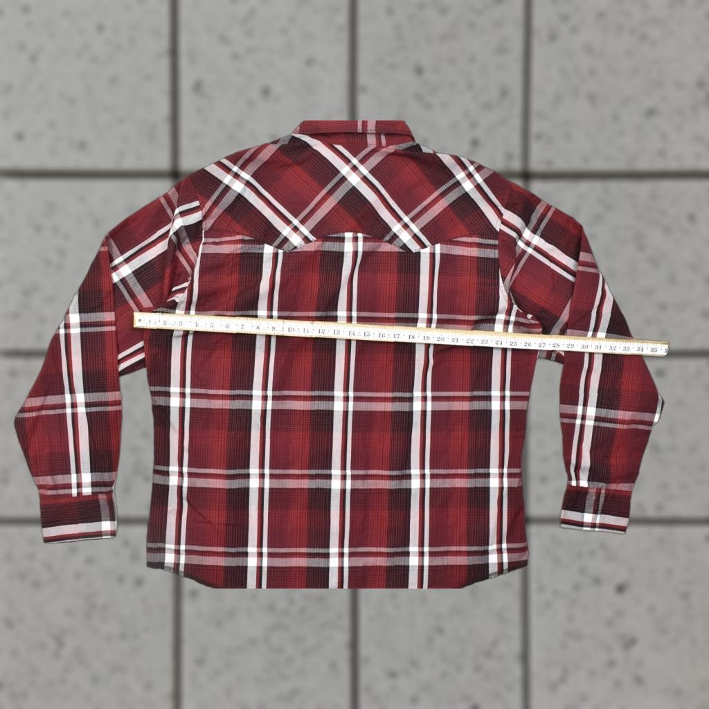 Wrangler Wrangler Men's XXL Western Snap Button Plaid Long Sleeve Shirt Red Black White Size US XXL / EU 58 / 5 - 1 Thumbnail