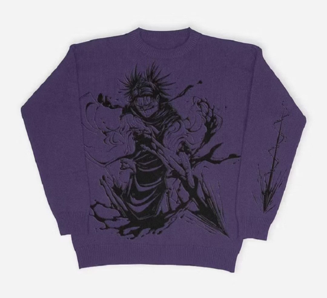 Japanese Brand × PPFM 💥Human Arrows harajuku Japanese purple sweater Size US L / EU 52-54 / 3 - 1 Thumbnail