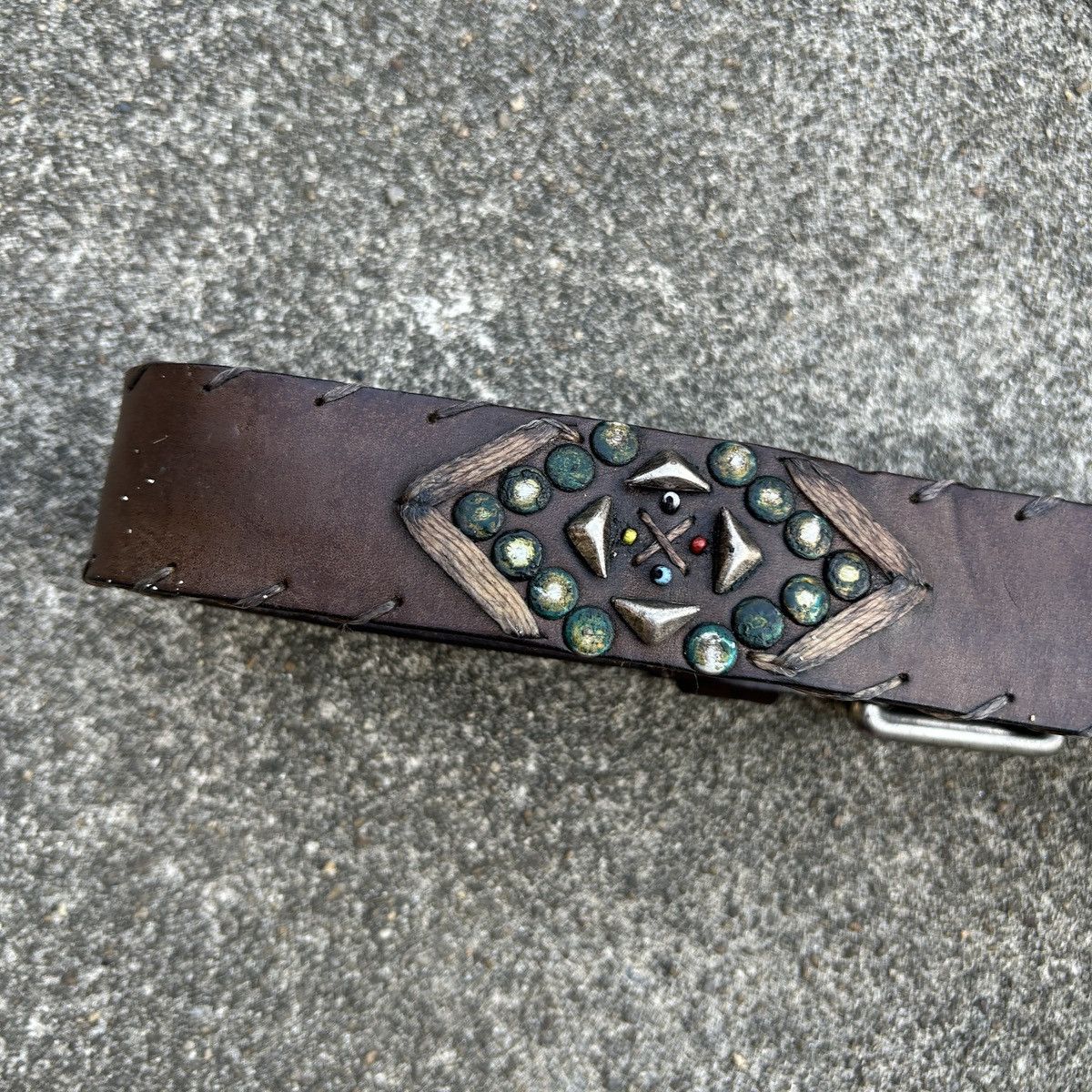 Vintage Vintage studded leather belt (Kapital Style) Size ONE SIZE - 6 Thumbnail