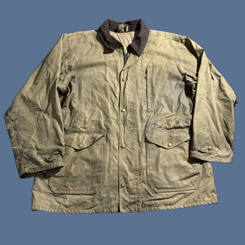 VINTAGE Filson Weekender Jacket Chore Coat Waxed Cotton 2XL Mens Green Zip Workwear Outdoor USA 1442N