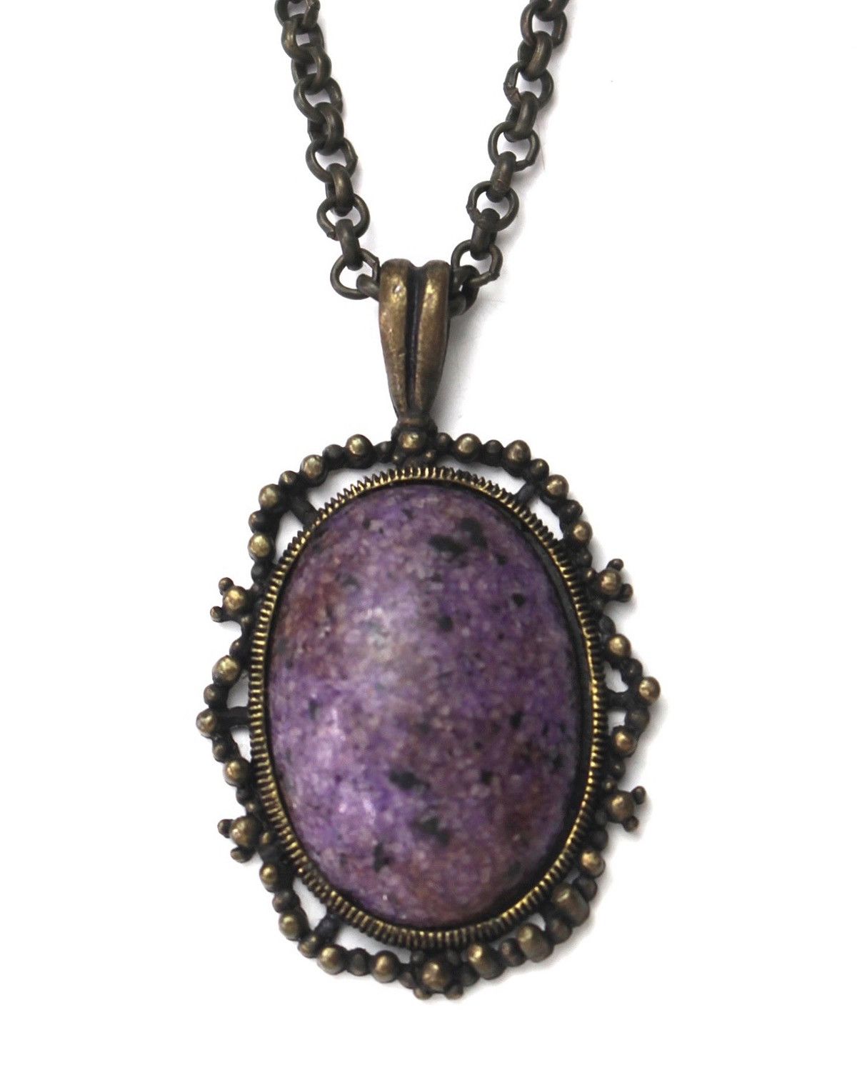 Vintage 2000S JAPANESE MADE PURPLE STONE NECKLACE Size ONE SIZE - 1 Thumbnail
