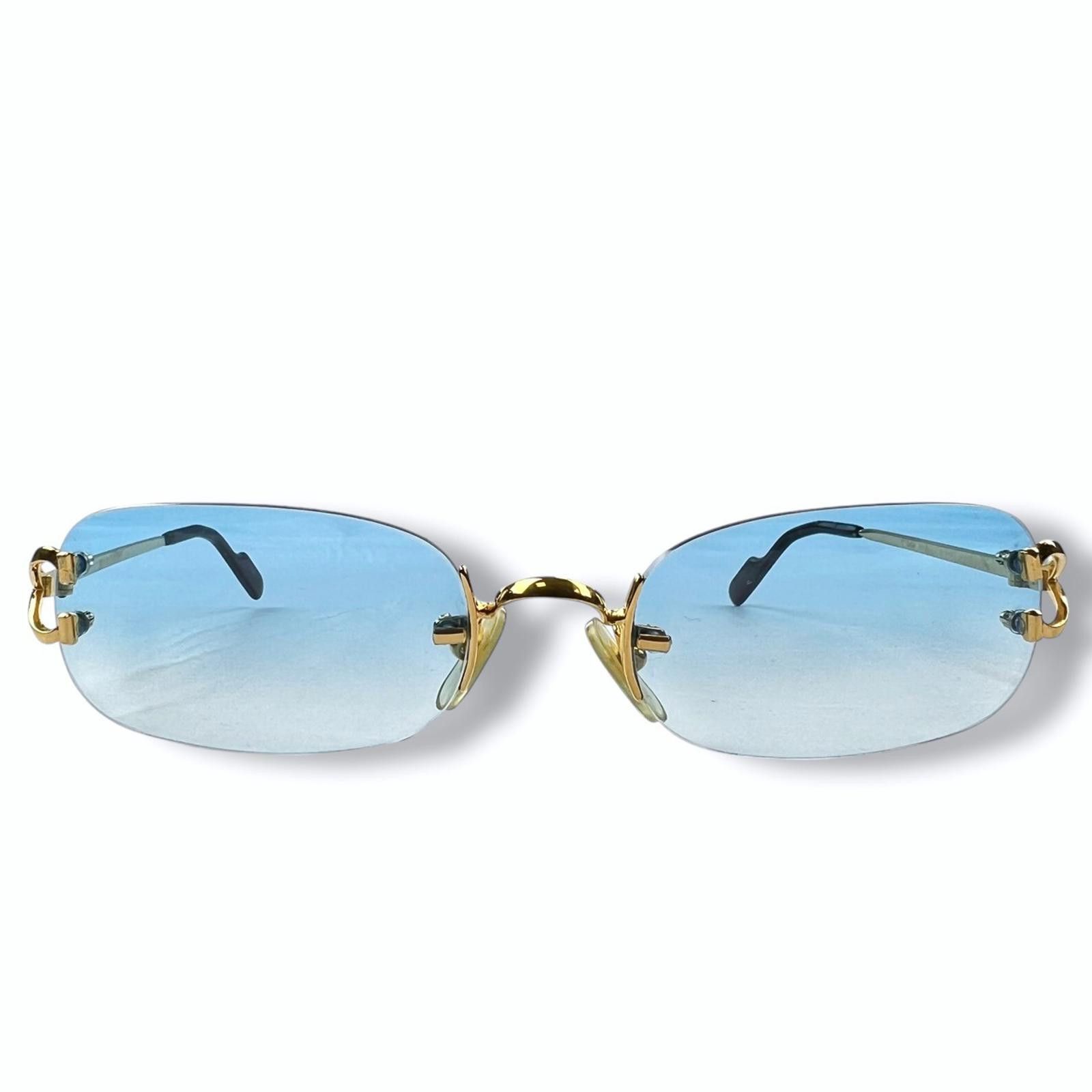 Cartier Cartier Gold Madison C Decor Rimless Sunglasses Size ONE SIZE - 3 Thumbnail
