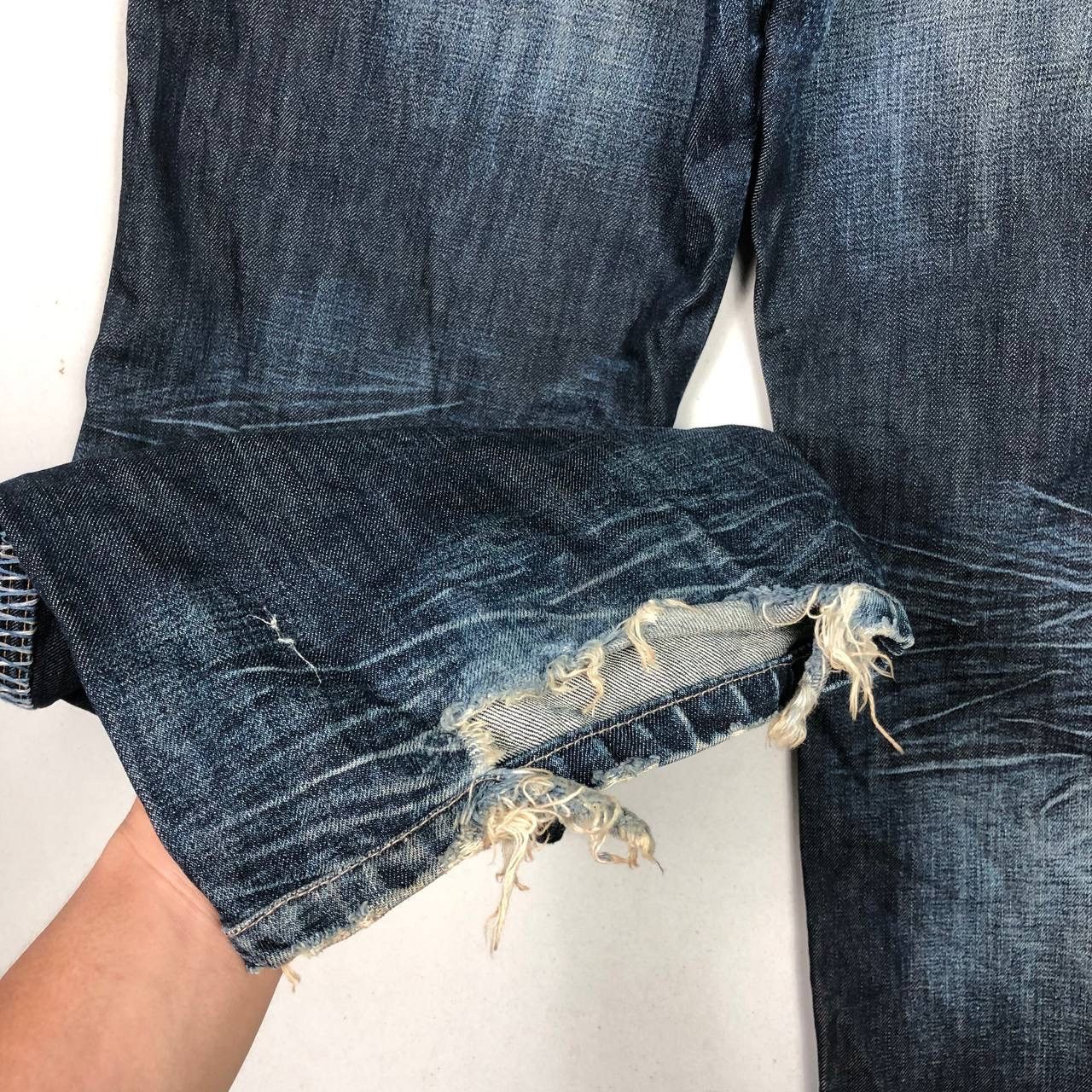 If Six Was Nine × Marithe + Francois Girbaud 2000s Marithe Francois Girbaud Distresses Ripped Jeans Size US 36 / EU 52 - 10 Thumbnail