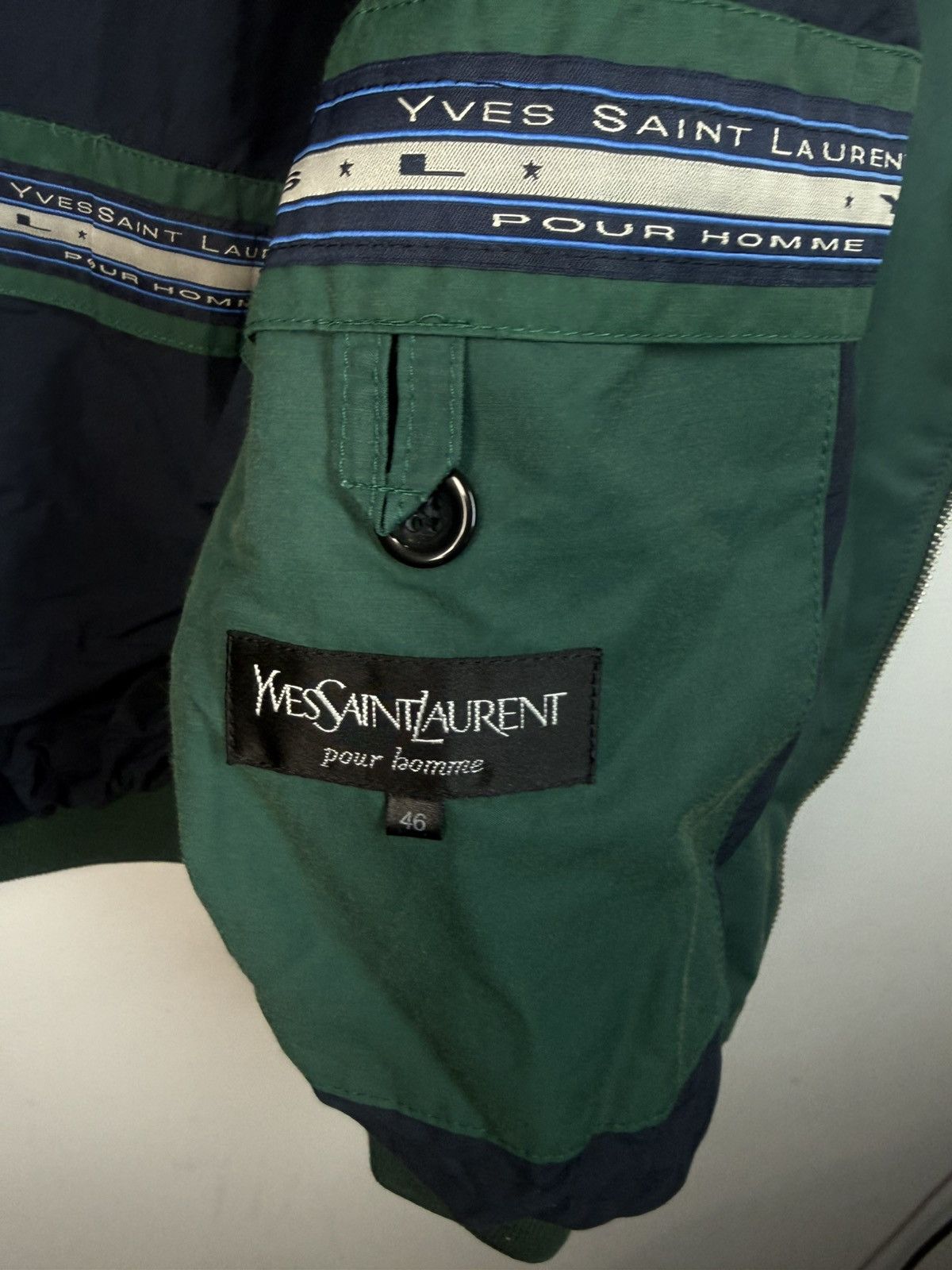 Yves Saint Laurent Green 90s YSL Bomber Vintage Jacket Yves Saint Laurent Size US M / EU 48-50 / 2 - 9 Thumbnail