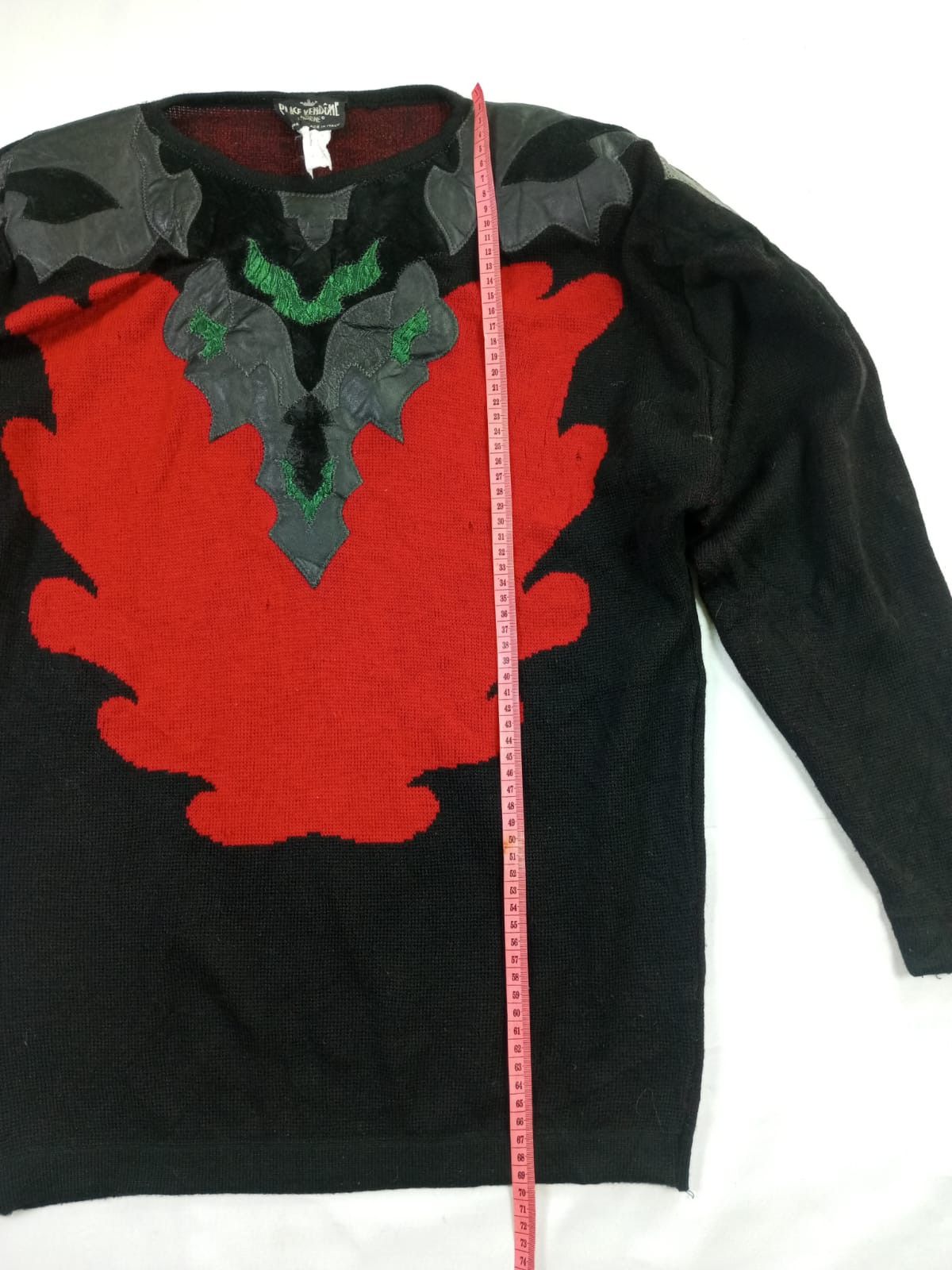 Japanese Brand Crazy Vintage Place Vendome leather Knit Crewneck Sweater Size M / US 6-8 / IT 42-44 - 7 Thumbnail