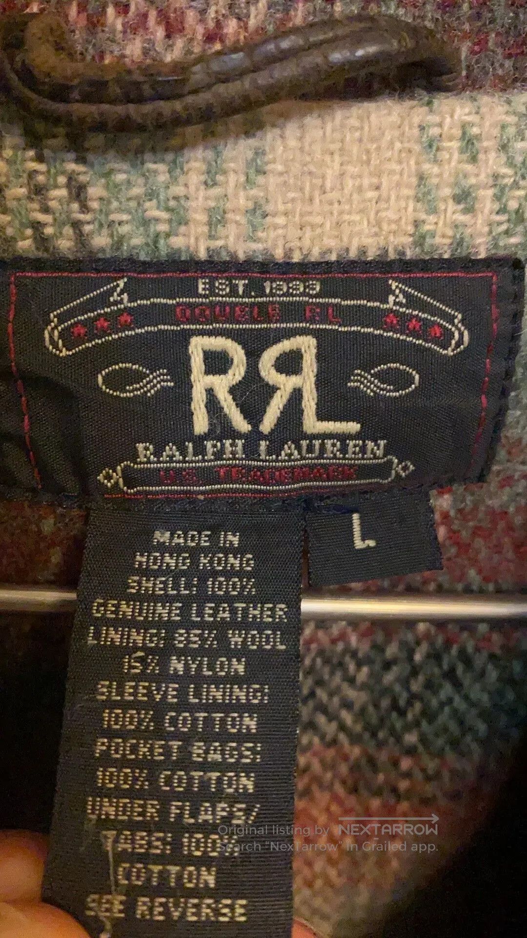 RRL Ralph Lauren vintage rrl leather parka with plaid lining. Size US M / EU 48-50 / 2 - 9 Thumbnail