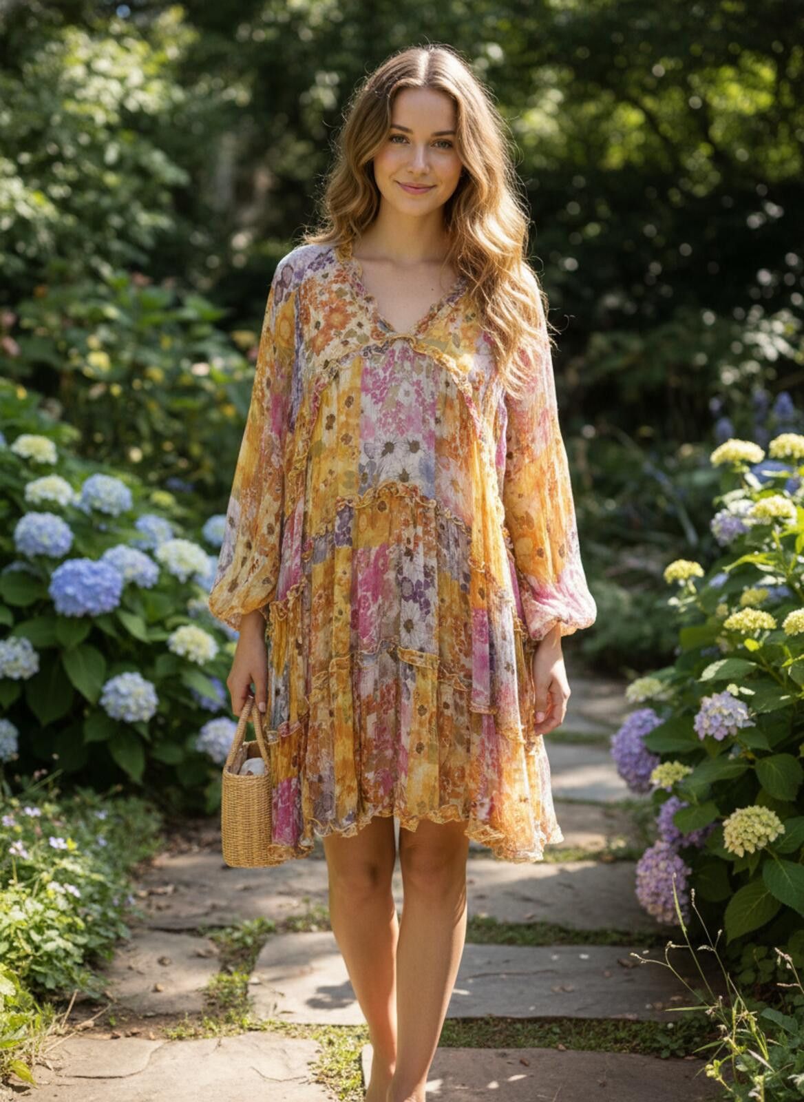 Other Johnny Was Jade Floral Print Boho Dress M sheer cottagecore Size M / US 6-8 / IT 42-44 - 1 Thumbnail