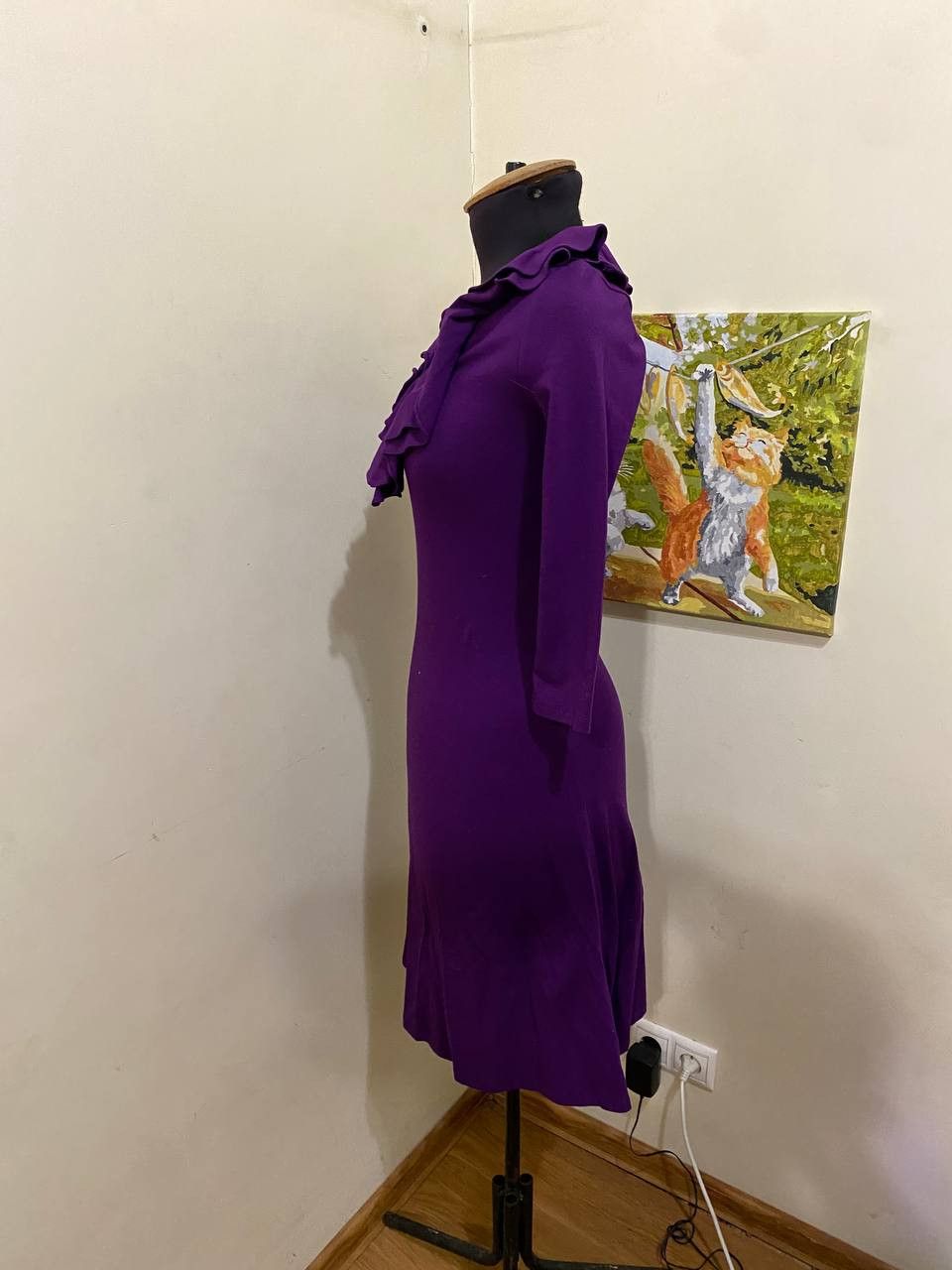 Ralph Lauren Lauren Ralph Lauren purple ruffle ruched midi dress Size XS / US 0-2 / IT 36-38 - 3 Thumbnail