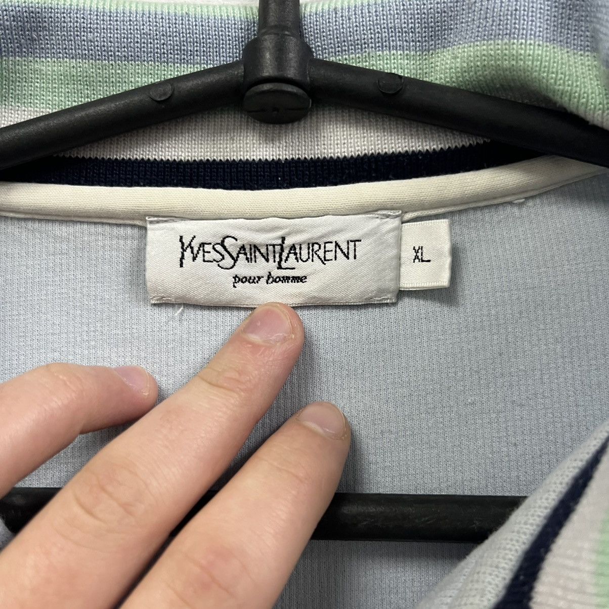 Vintage Yves Saint Laurent Sweatshirt Zip Up Jumper YSL