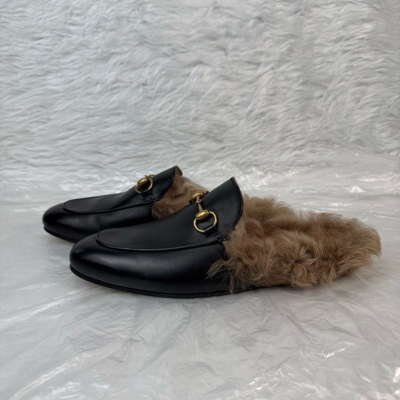 Gucci Gucci Black Wool Slip-On Loafers for Men - Size US 8 / EU 41 - 7 Thumbnail
