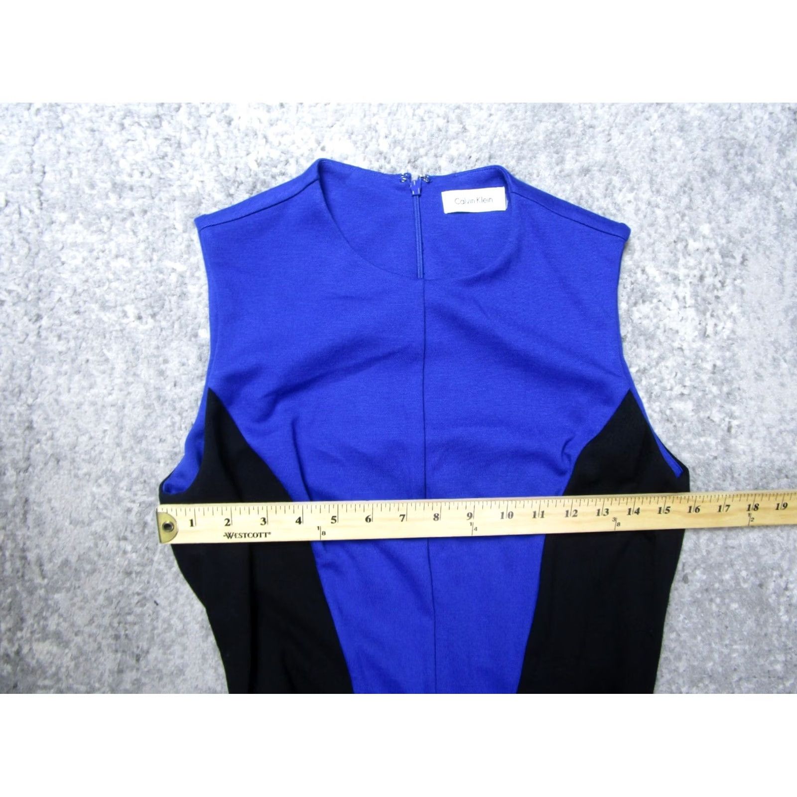 calvin klein blue and black dress Preloved Dresses Contrast popcorn lace trim Blue Calvin Klein Plus Size