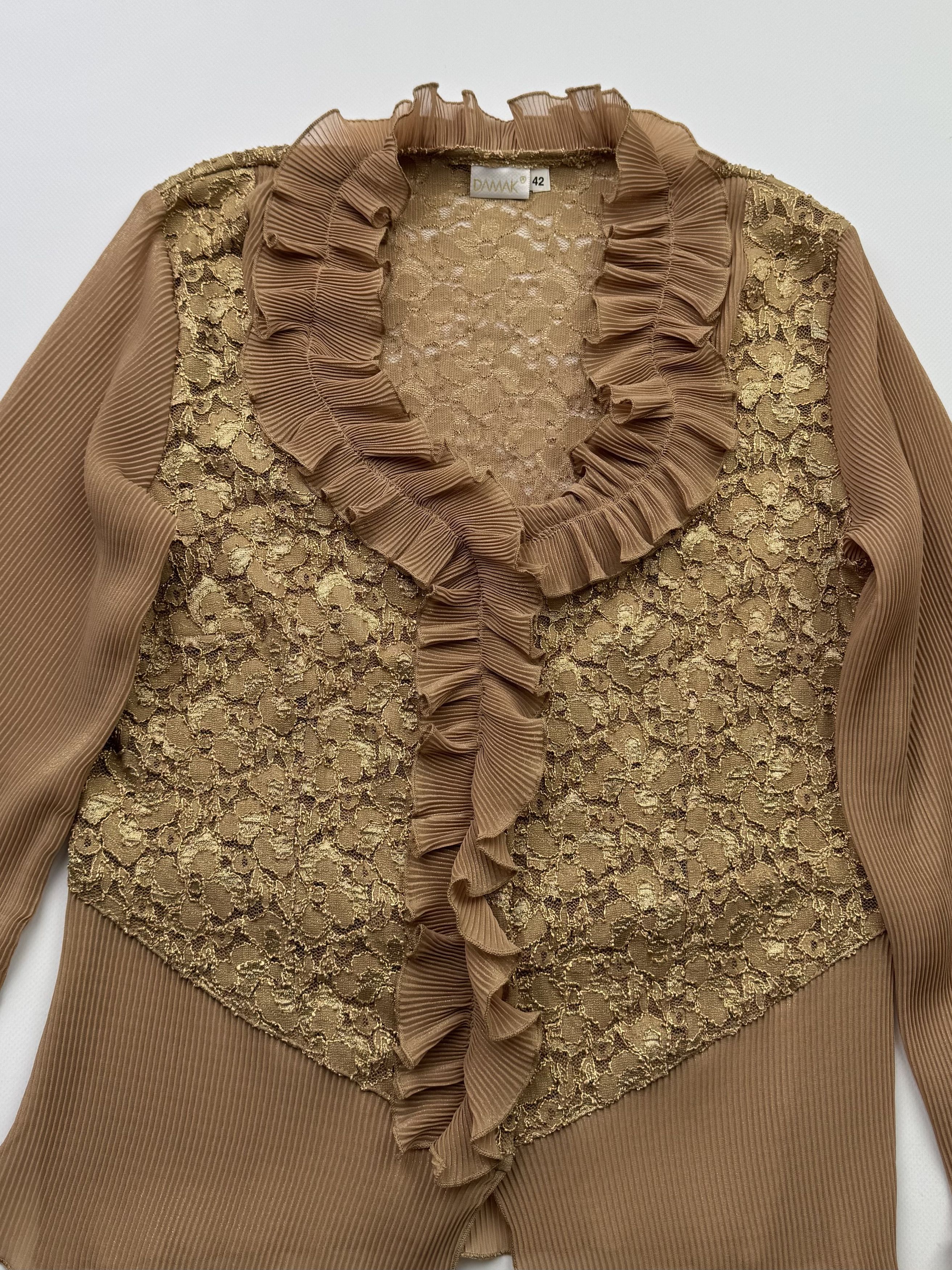 Vintage Vintage Plisse Blouse B588(V246)E2 Size M / US 6-8 / IT 42-44 - 4 Thumbnail