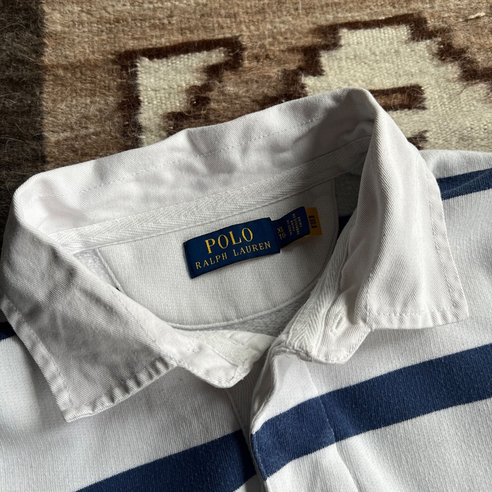 Polo Ralph Lauren Polo Ralph Lauren Rugby Stripped Polo Sweatshirt 9889AC Size US XL / EU 56 / 4 - 3 Thumbnail