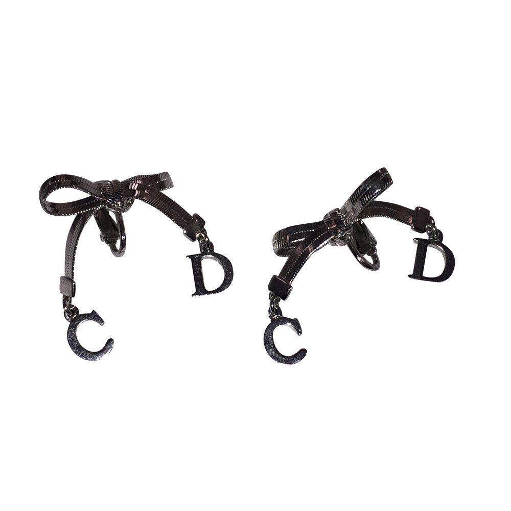 Dior Christian Dior CD Bow with Dangle Monogram Earrings Size ONE SIZE - 2 Thumbnail