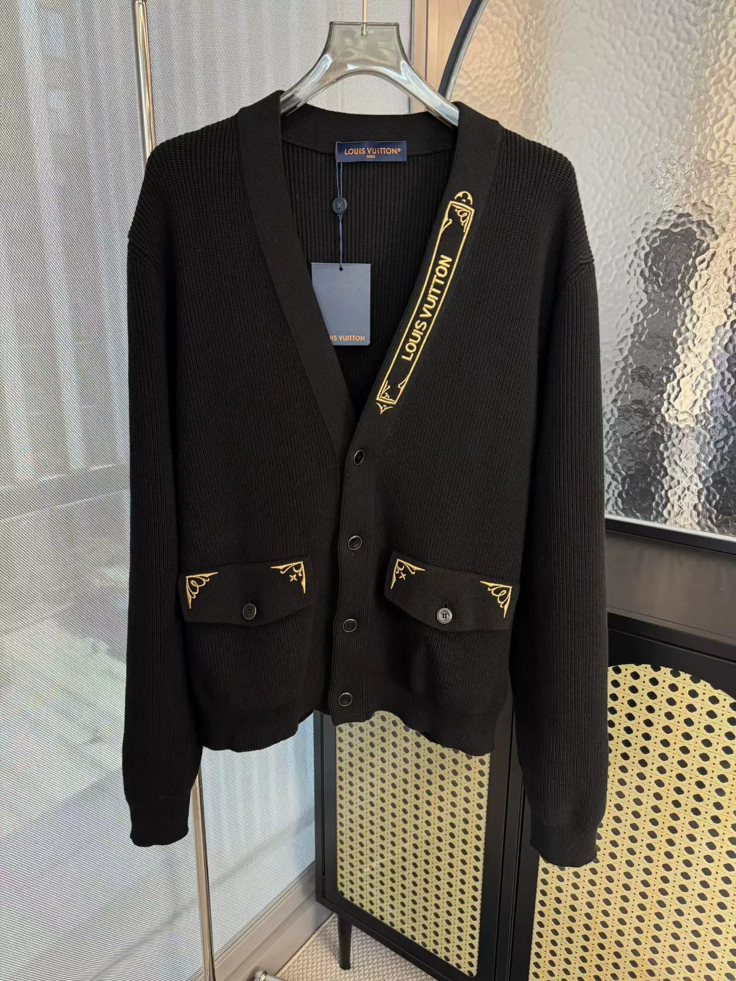 Louis Vuitton Louis Vuitton Gold Embroidered Cardigan XL Size US XL / EU 56 / 4 - 1 Thumbnail