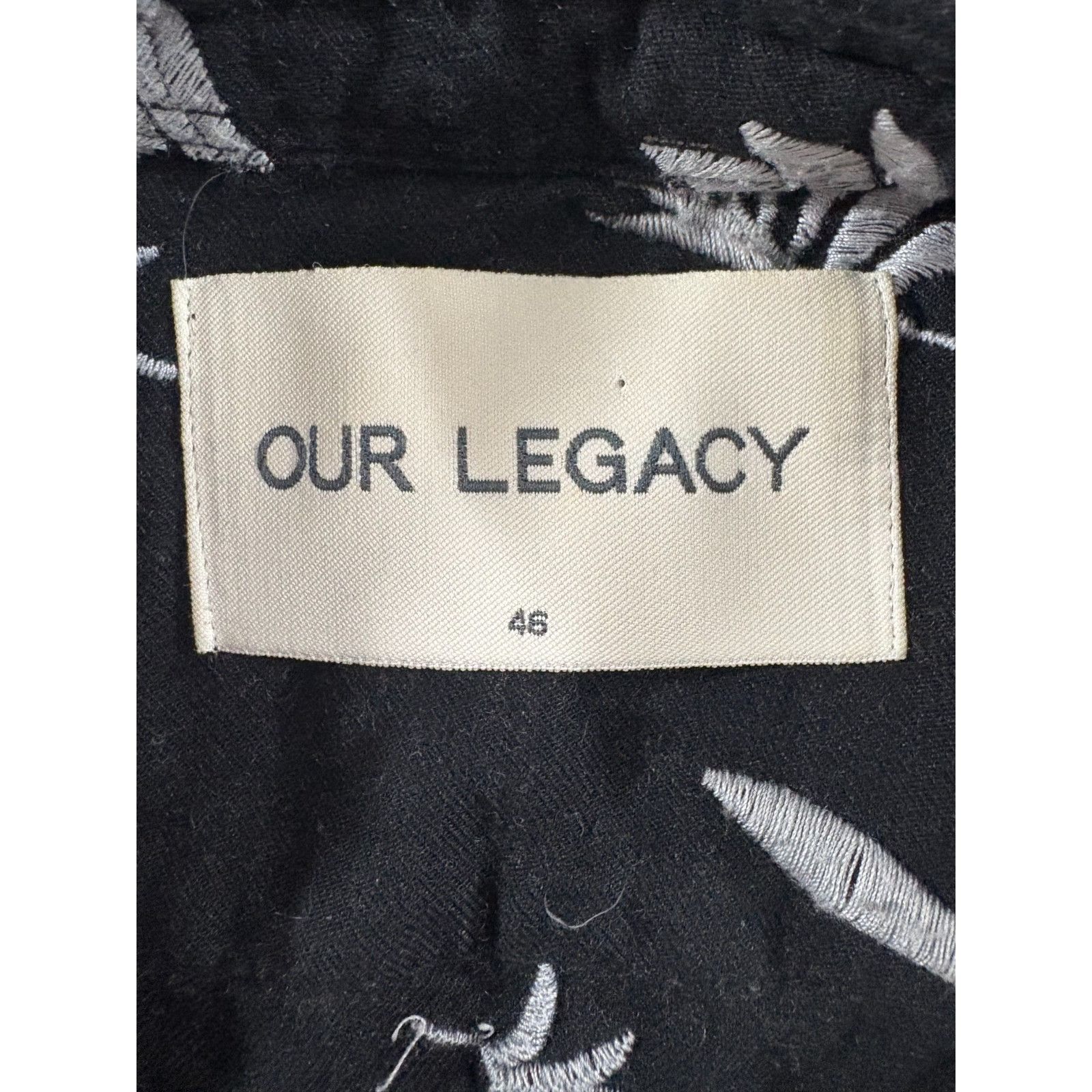 Our Legacy Our Legacy wool blend Embroidered leaf shirt color black whi Size US XXL / EU 58 / 5 - 2 Thumbnail