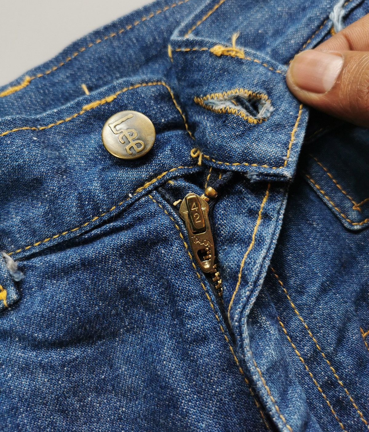 Lee 70s Vintage Lee Bell Bottoms Flared Bootcut Jeans Talon Zip Size US 27 - 5 Thumbnail
