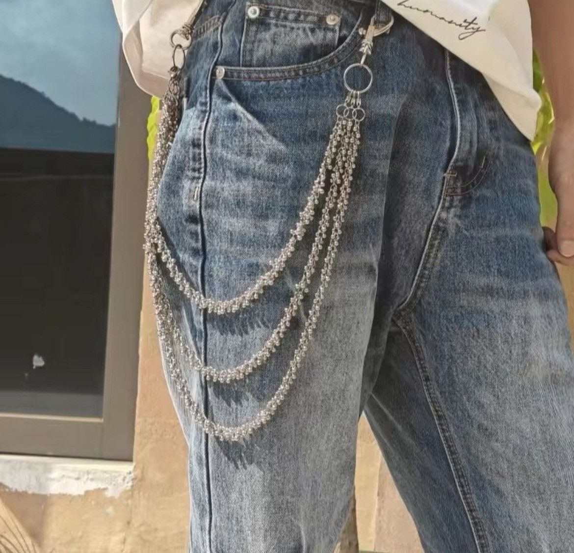 Jewelry Bead Flower Three Tier Silvery Pants Chain Size ONE SIZE - 6 Thumbnail