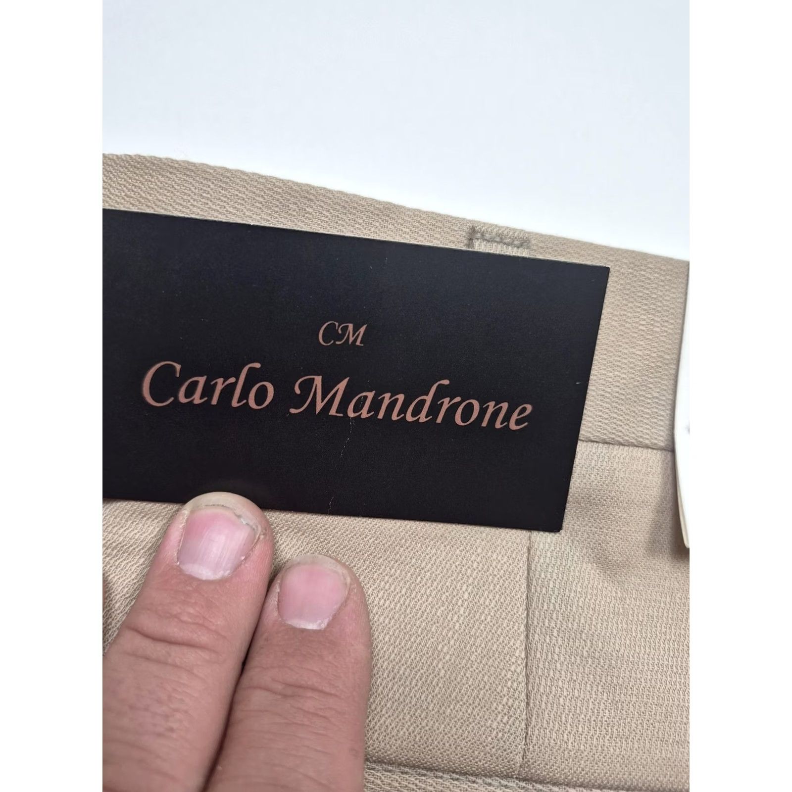 Vintage VTG Carlo Mandrone Dress Pants Mens 42x36 Beige Wool Pleated Super 100s NWT FLAW Size US 42 / EU 58 - 5 Thumbnail