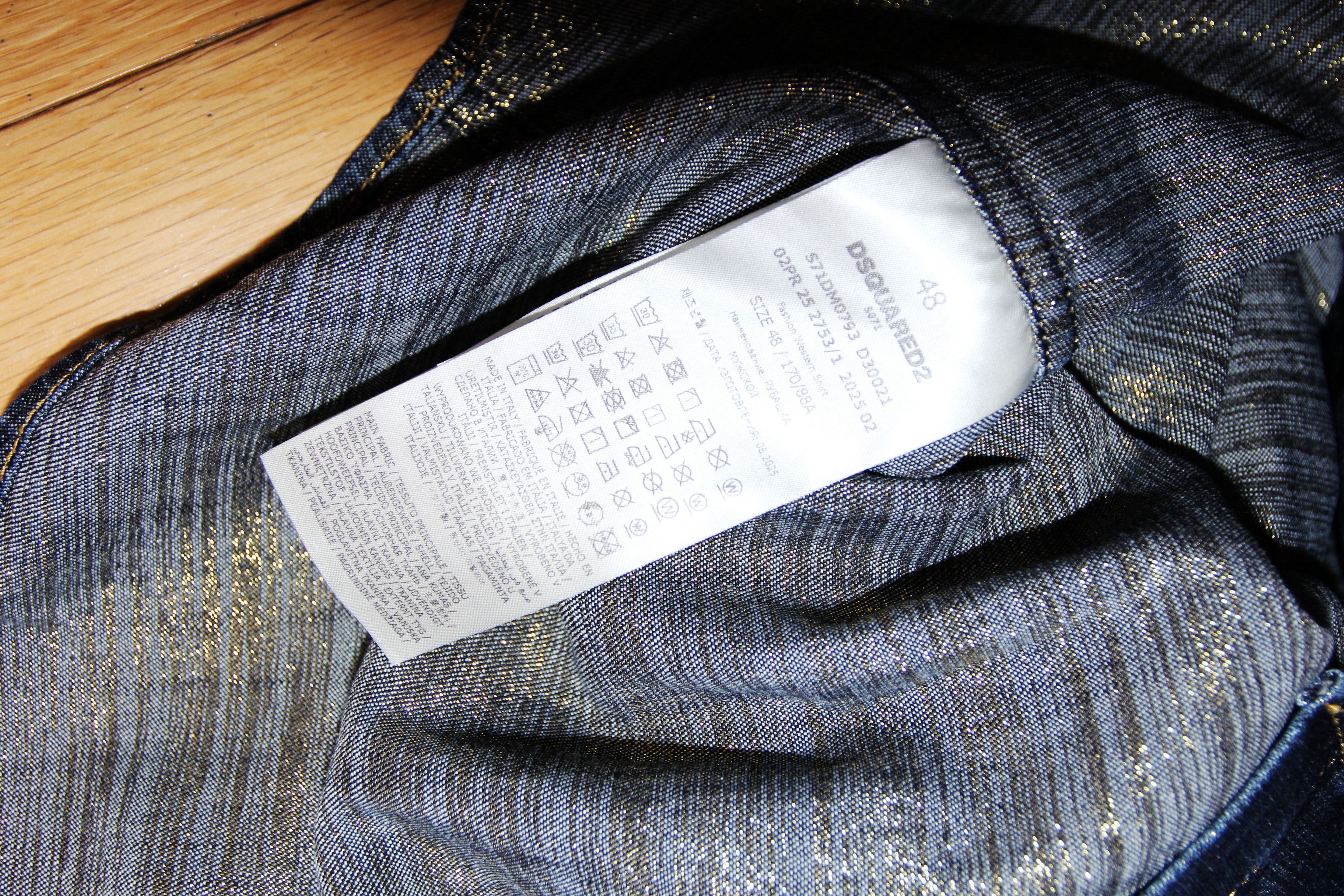 Dsquared2 BNWT AW25 DSQUARED2 LUREX THREAD DENIM SHIRT 48 Size US M / EU 48-50 / 2 - 10 Thumbnail