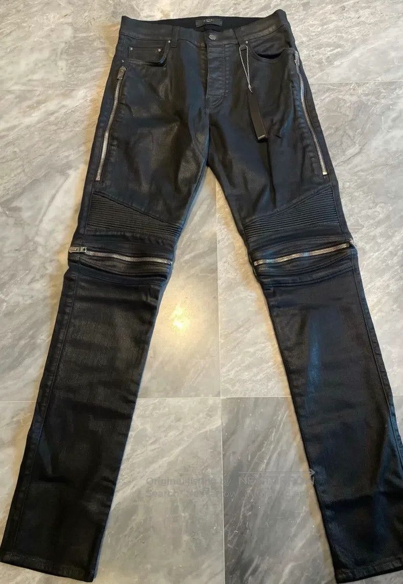 Amiri Amiri Classic Waxing MX2 Black Samurai Jeans Size 33 Size US 33 - 1 Thumbnail